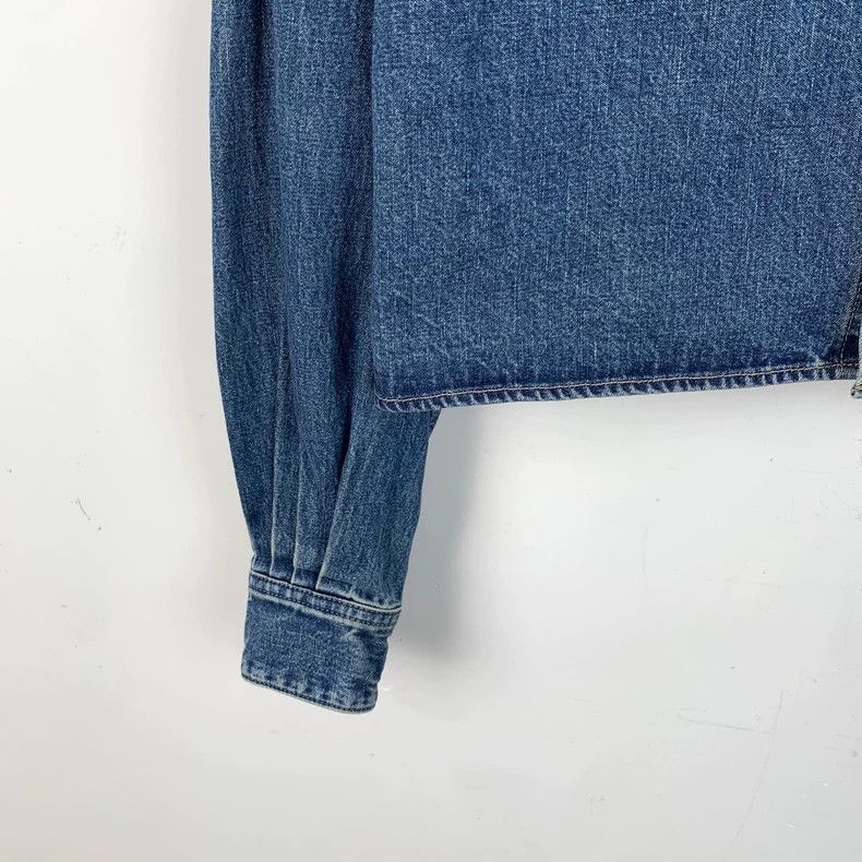 Celine Celine Blue Denim Logo Cotton Shirt Size US M / EU 48-50 / 2 - 4 Thumbnail