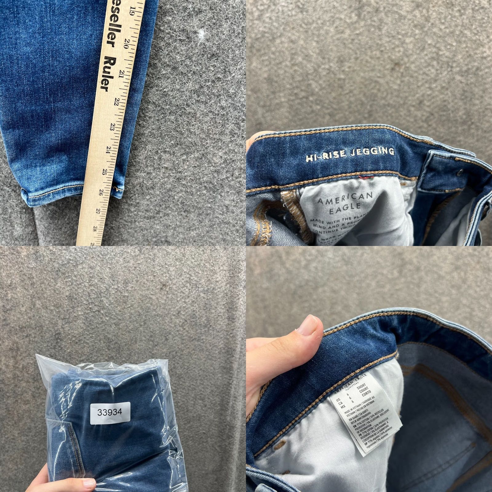 American Eagle Outfitters American Eagle Jeans Womens 6 Stone Blue Highest Rise Jegging Distressed Stretch $ Denim 5-Pocket Regular Rise High Stone Wash Size 28" / US 6 / IT 42 - 8 Thumbnail