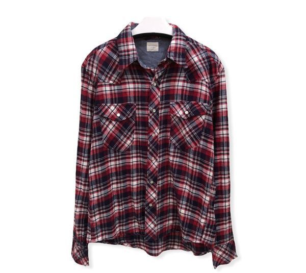 Japanese Brand Japanese Brand Back Number Plaid Tartan Flannel Shirt 👕 Size US M / EU 48-50 / 2 - 1 Thumbnail