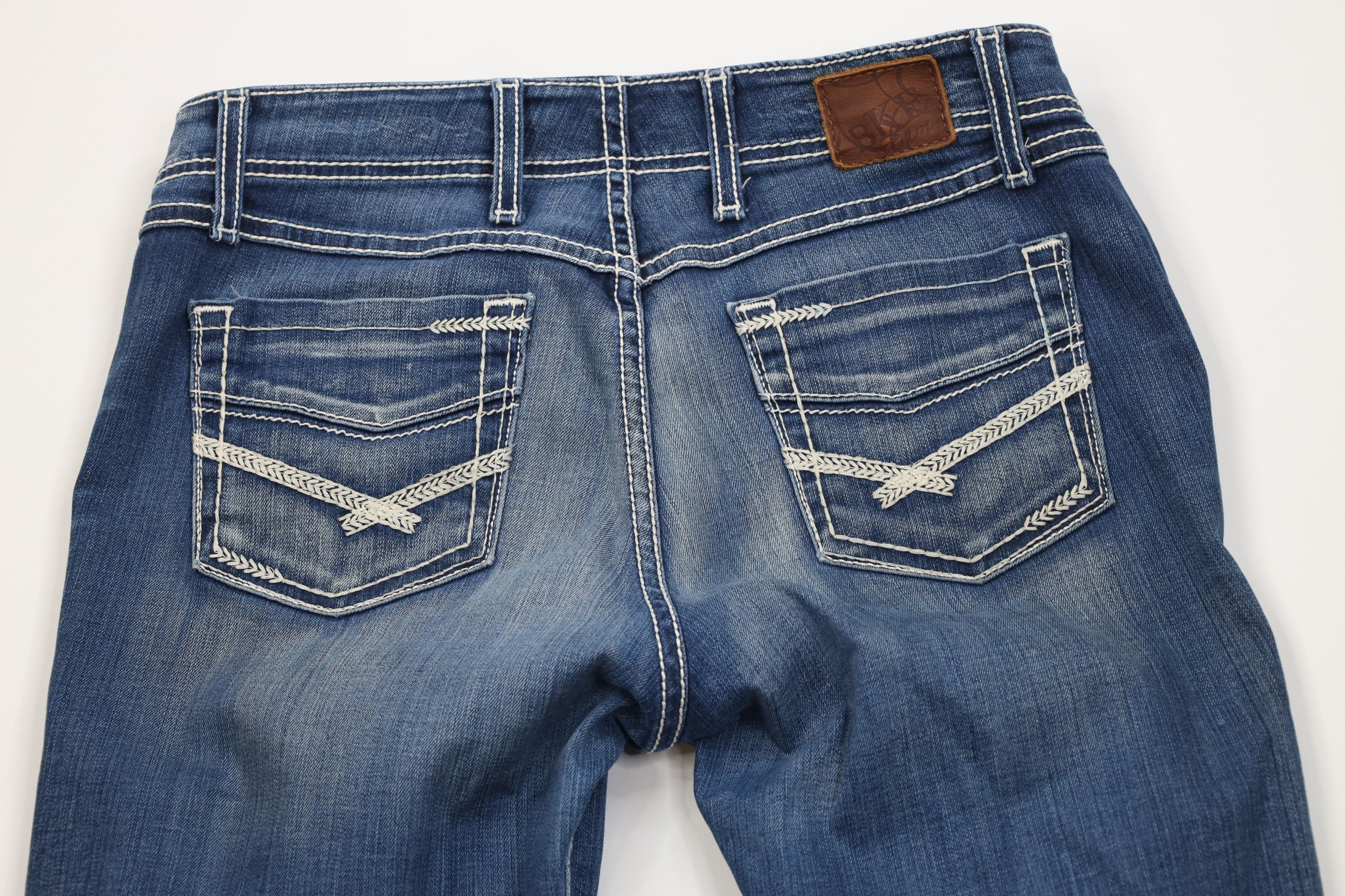 Vintage Buckle BKE Thick Stitch Wendi Flared Bootcut Jeans Blue Size 29" - 11 Thumbnail