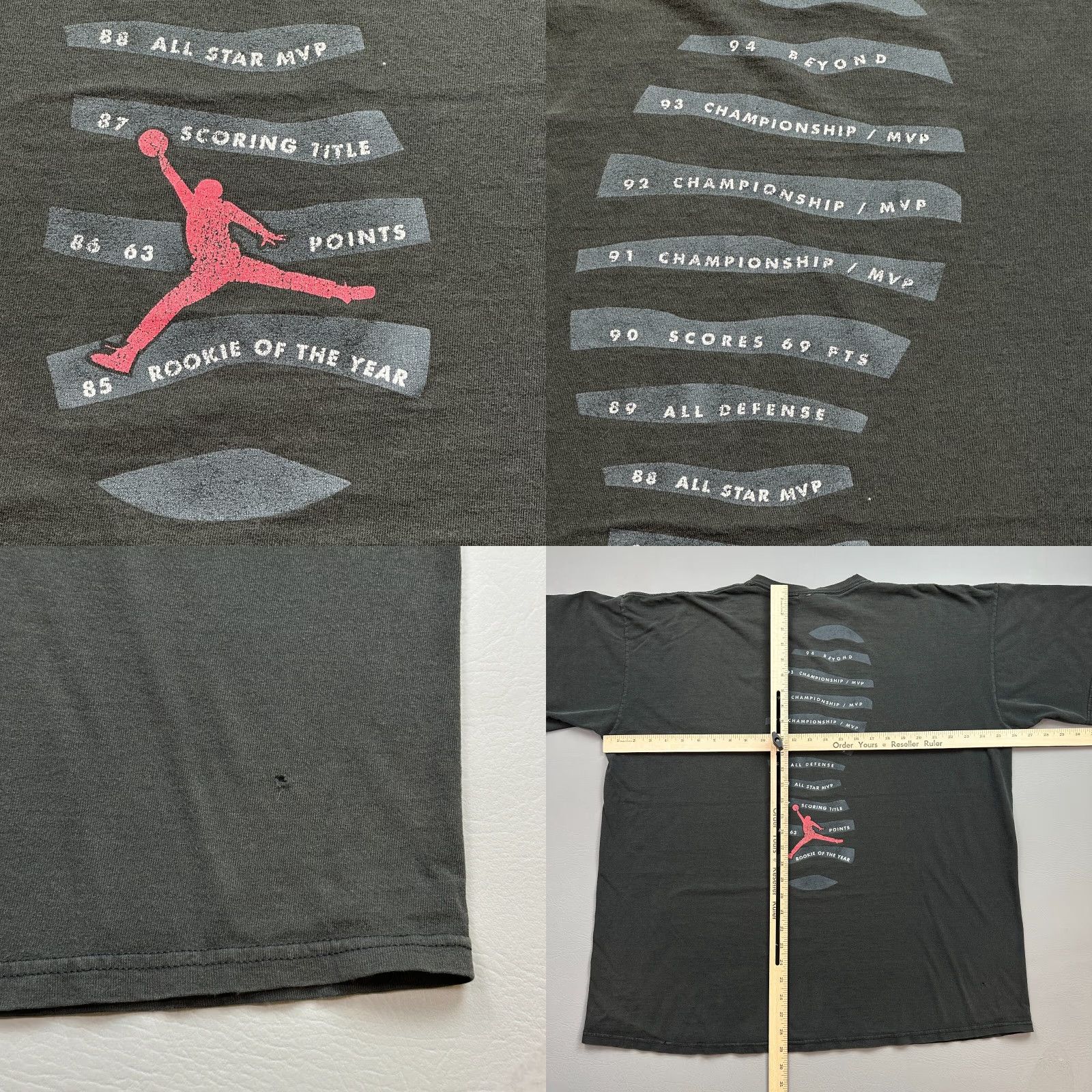 Nike VINTAGE Nike Air Jordan Shirt Mens 2XL Black Jordan 10 Sole Graphic USA Made 90s Size US XXL / EU 58 / 5 - 9 Thumbnail