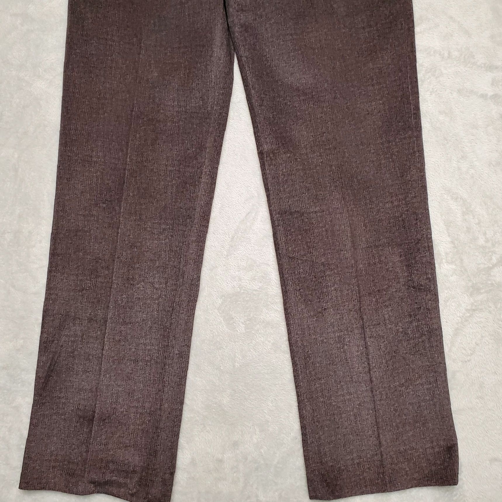 Vintage Linea Naturale Pants Mens 34x36 Brown Micro Poly Flat Front Chino Smart Casual Size US 34 / EU 50 - 2 Thumbnail