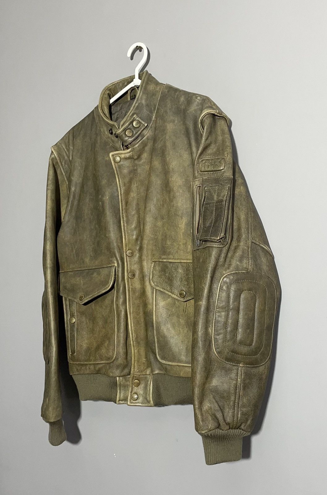 Japanese Brand × Vintage Vintage IXS Leather MA-1 style Bomber Jacket Avant Gard Size US M / EU 48-50 / 2 - 3 Thumbnail