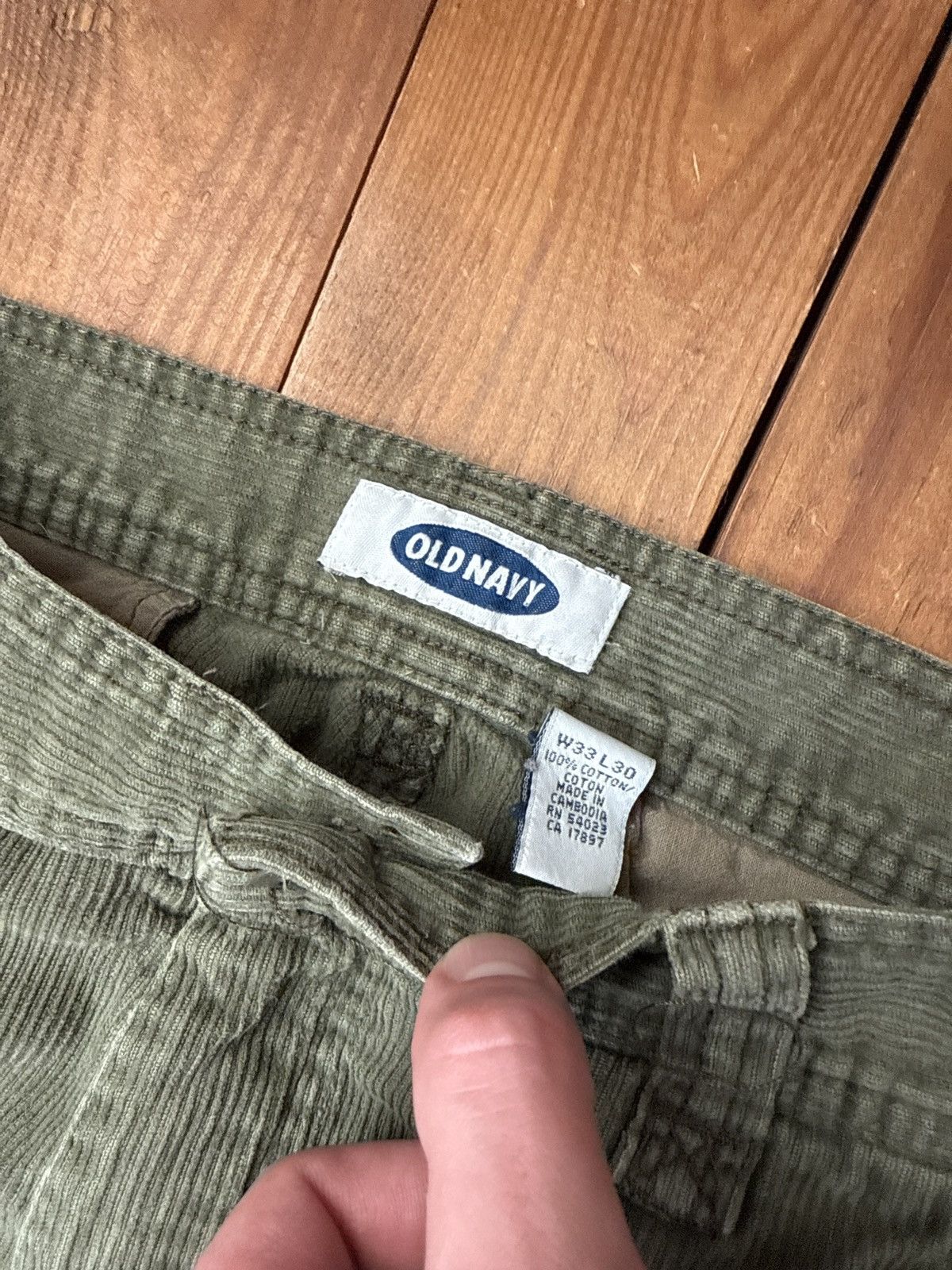 Old Navy × Vintage Vintage 90s Y2K Old Navy Baggy Green Corduroy 