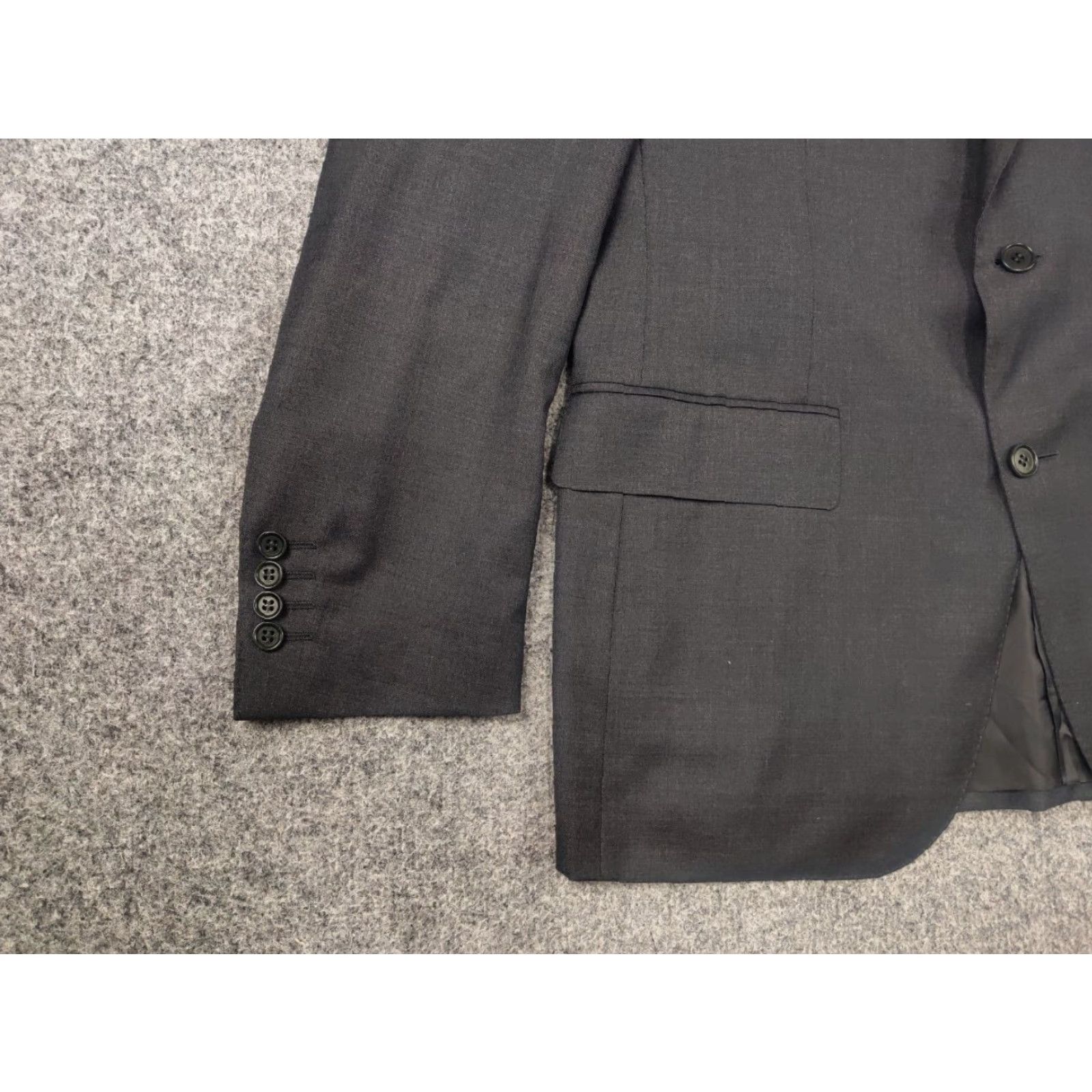 Canali Canali Italy Design 13280 / 30 slim fit 2 button Business Classic Suit Dark Gray wool fabric Size 50R - 5 Thumbnail