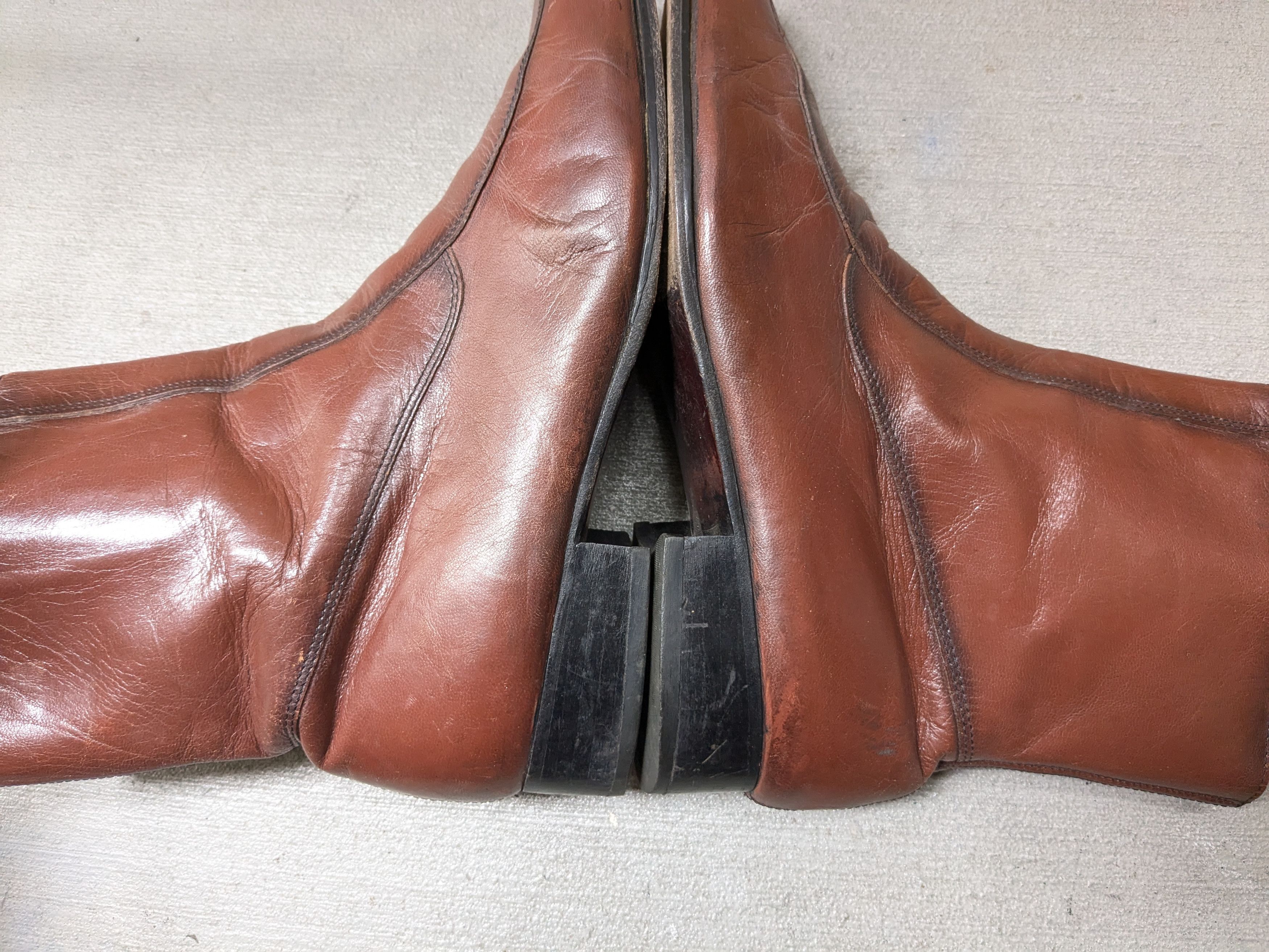 Genuine Leather Vintage Side Zip Boots Brown Leather 10.5 EEE Wide Chelsea Size US 10.5 / EU 43-44 - 3 Thumbnail