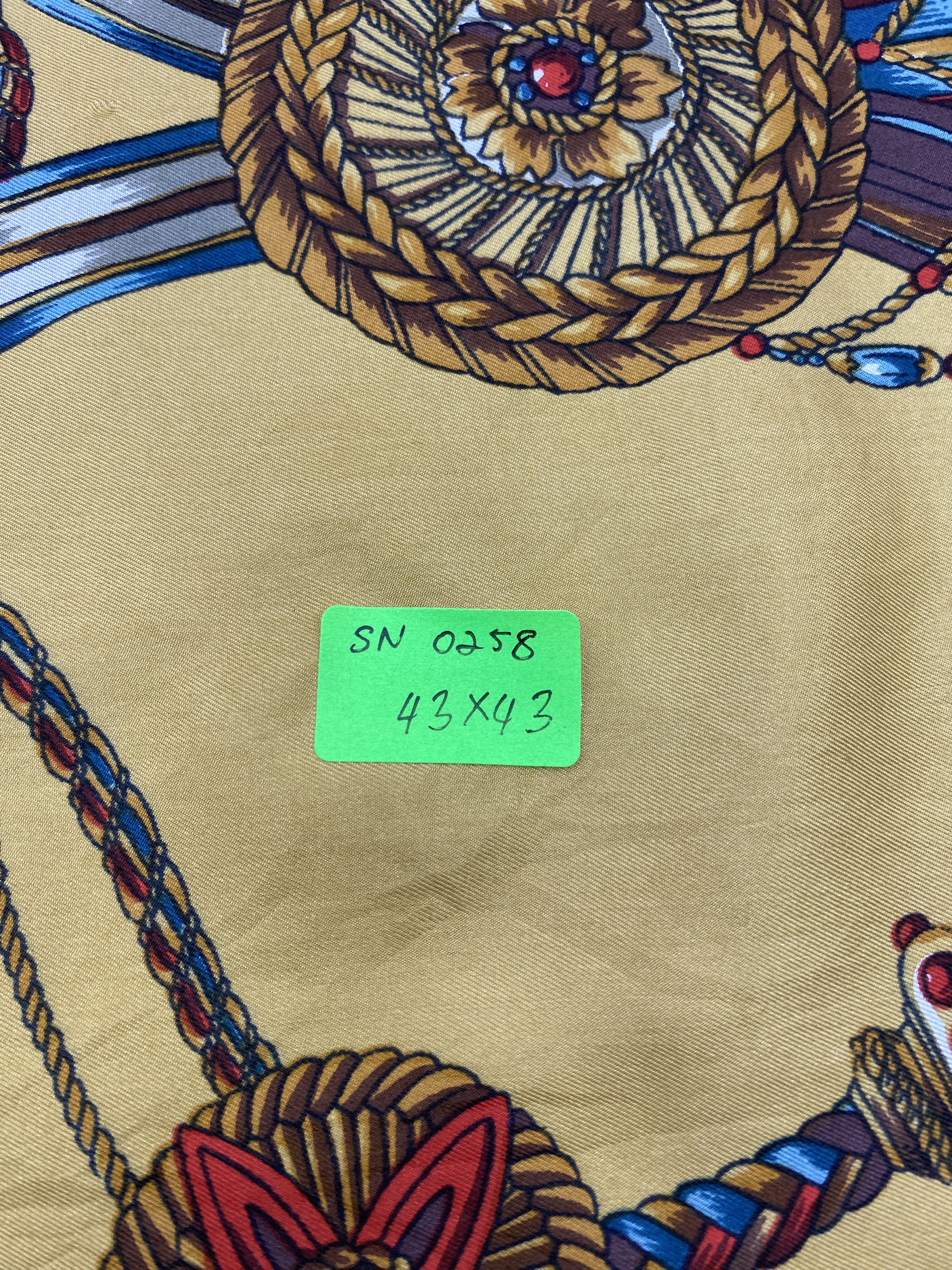 Other Vintage Chain And Tassel Silk Scarf / Silk Shawl SN0258 Size ONE SIZE - 11 Thumbnail