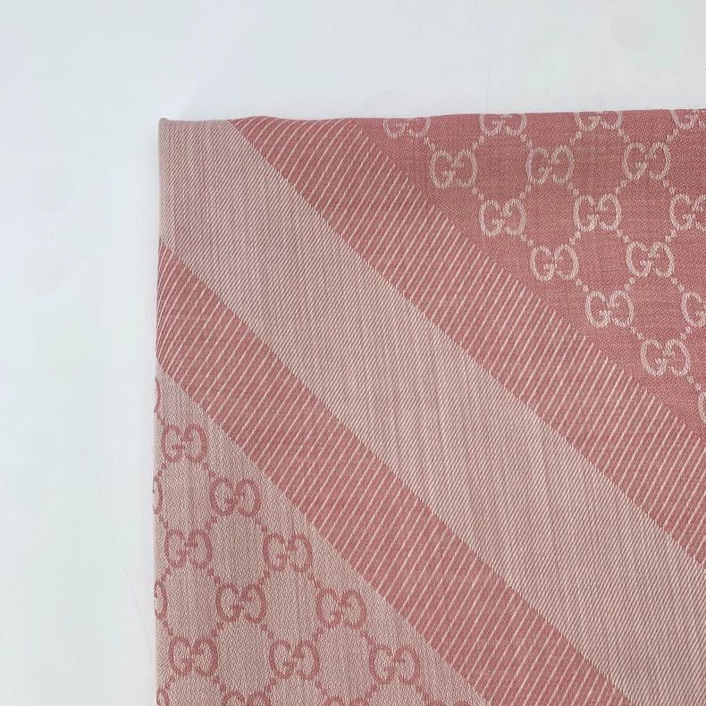 Gucci Gucci Pink wool mulberry silk blend scarf 2502-Nextarrow Size ONE SIZE - 2 Thumbnail