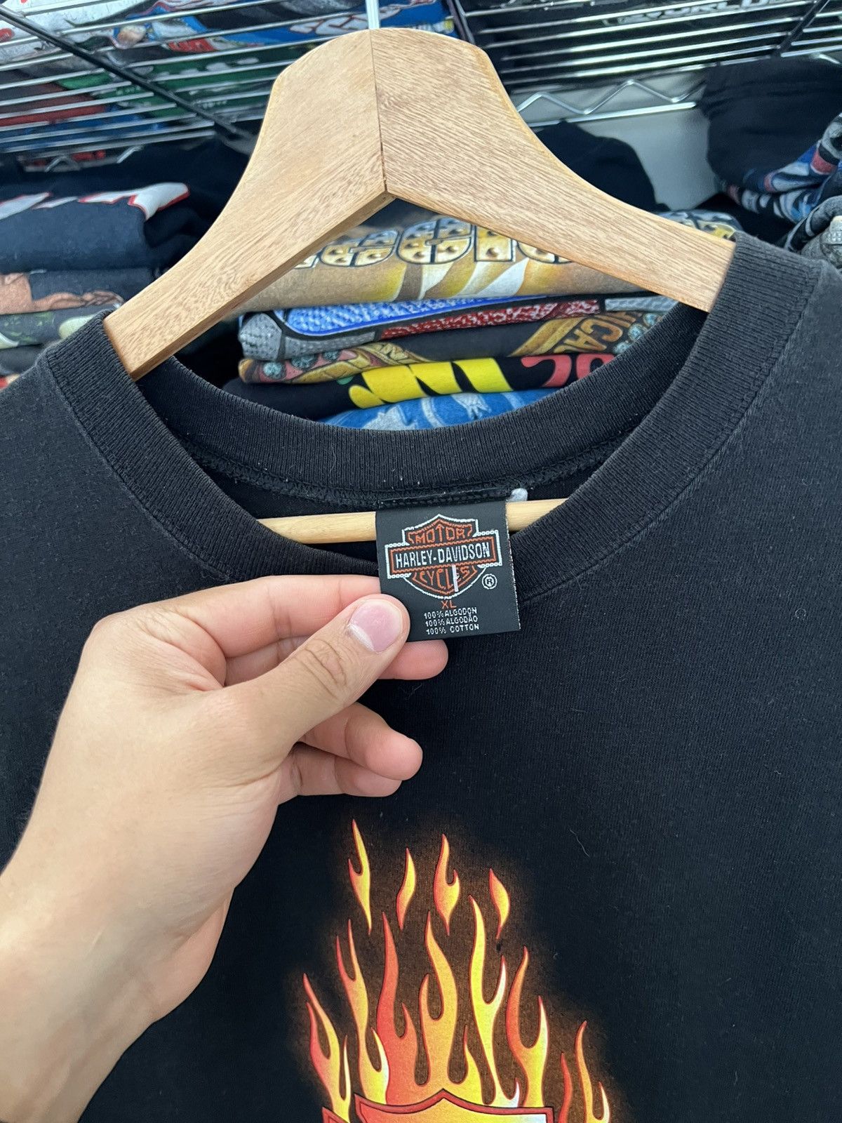 Harley Davidson 2000s H-D Cancun Flaming Logo Tee Size US XL / EU 56 / 4 - 4 Thumbnail