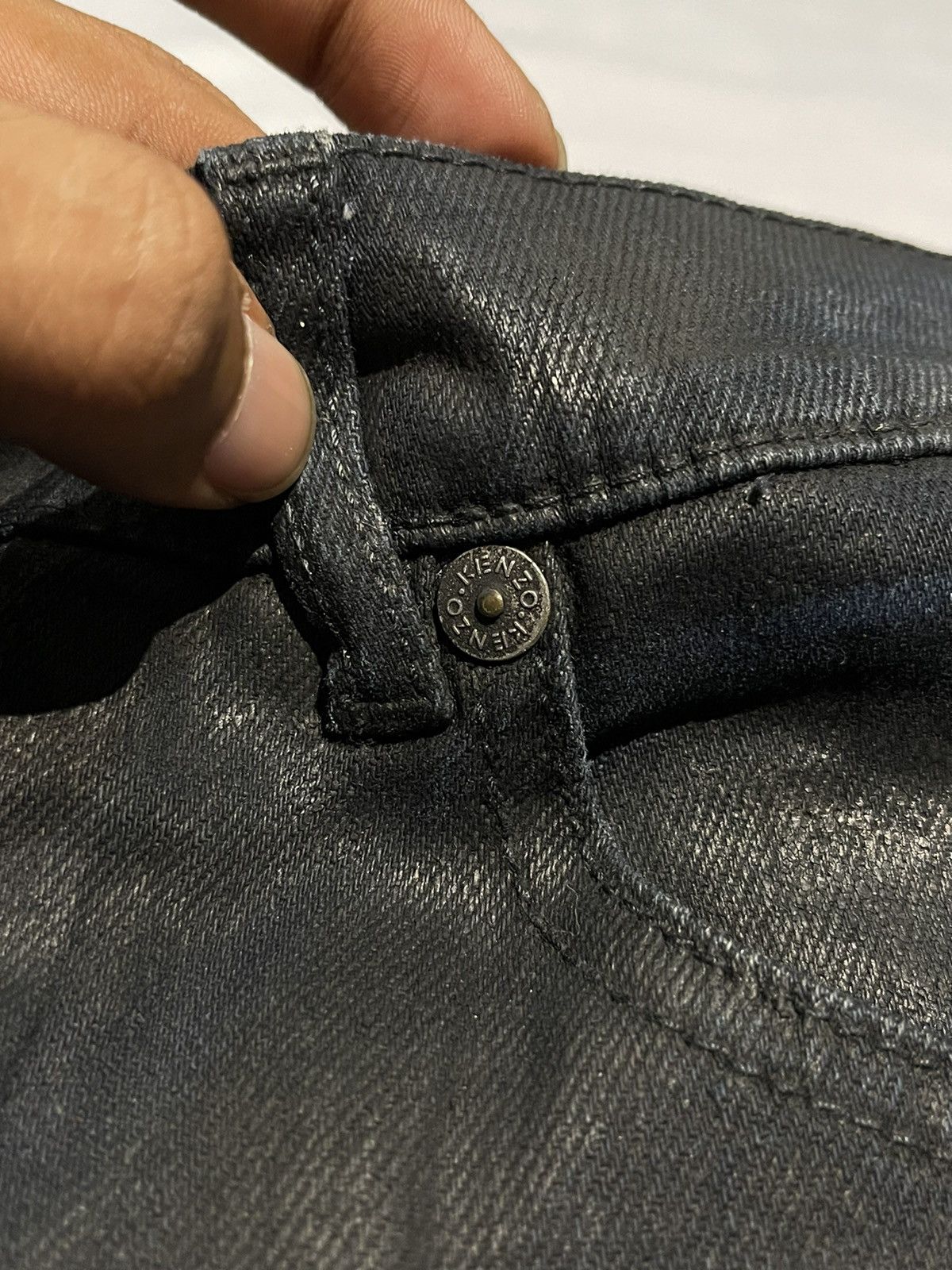 Designer × Kenzo × Vintage Vintage KENZO JEANS Denim Distressed Super Black Size US 32 / EU 48 - 8 Thumbnail