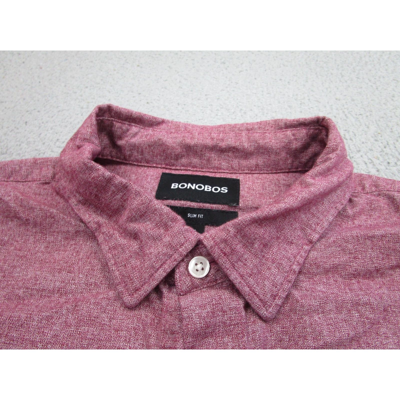 Bonobos Bonobos Shirt Mens XL Red Woven 100% Cotton Slim Fit Long Sleeve Button Up Size US XL / EU 56 / 4 - 3 Thumbnail