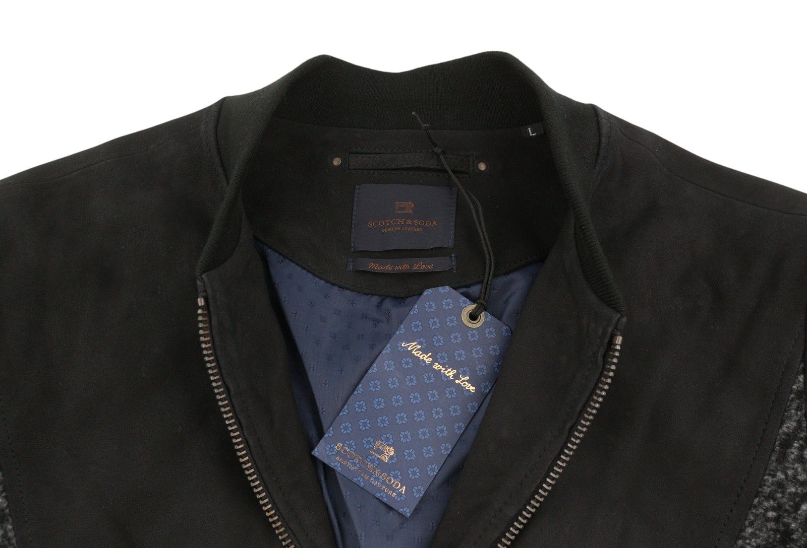 Scotch & Soda L Black Genuine Leather Bomber 88482 Size US L / EU 52-54 / 3 - 5 Thumbnail