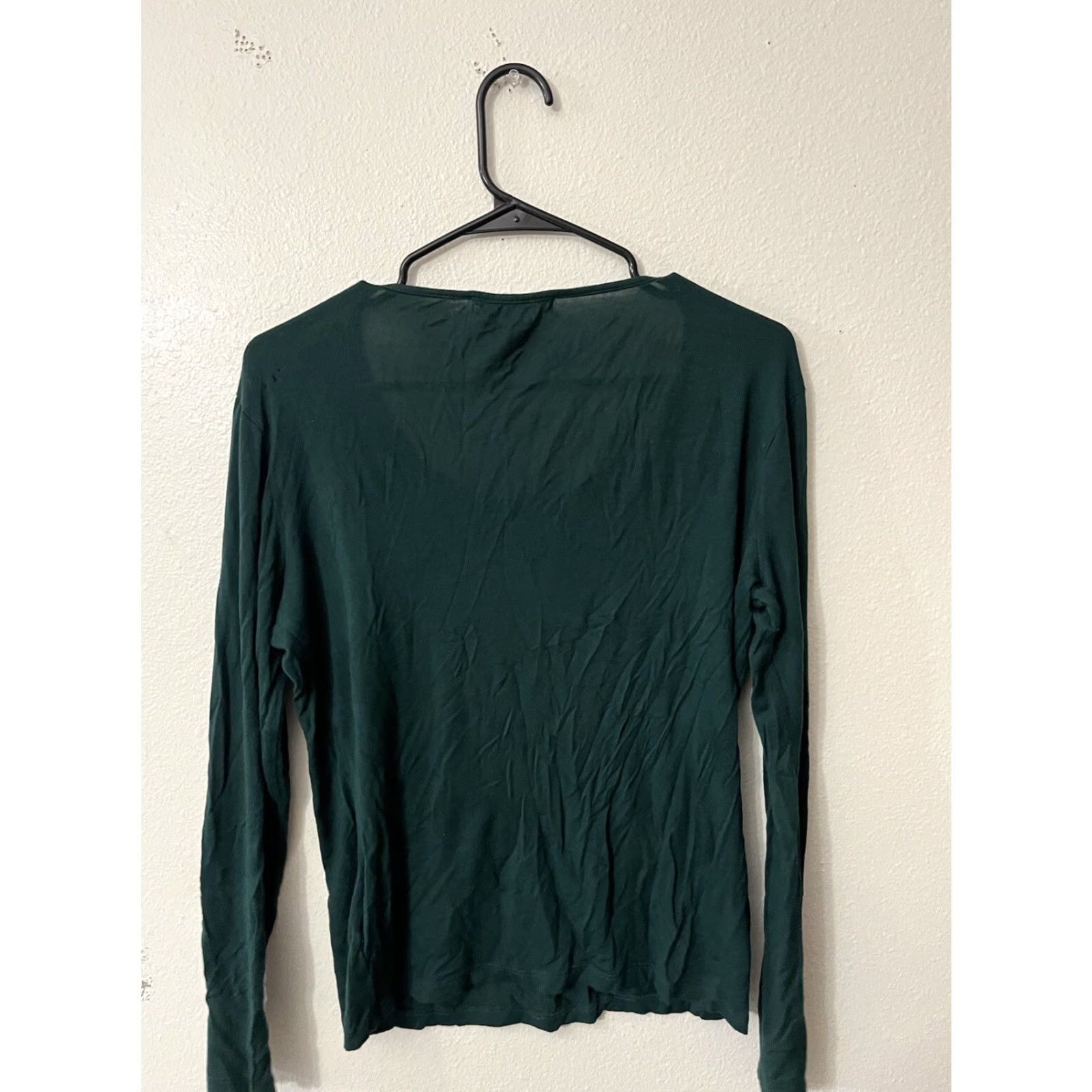 Ellen Tracy Ellen Tracy Solid Long Sleeve Women Knit Top S Green Pullover Round Neck Shirt Adult Womens Knit Size S / US 4 / IT 40 - 3 Thumbnail