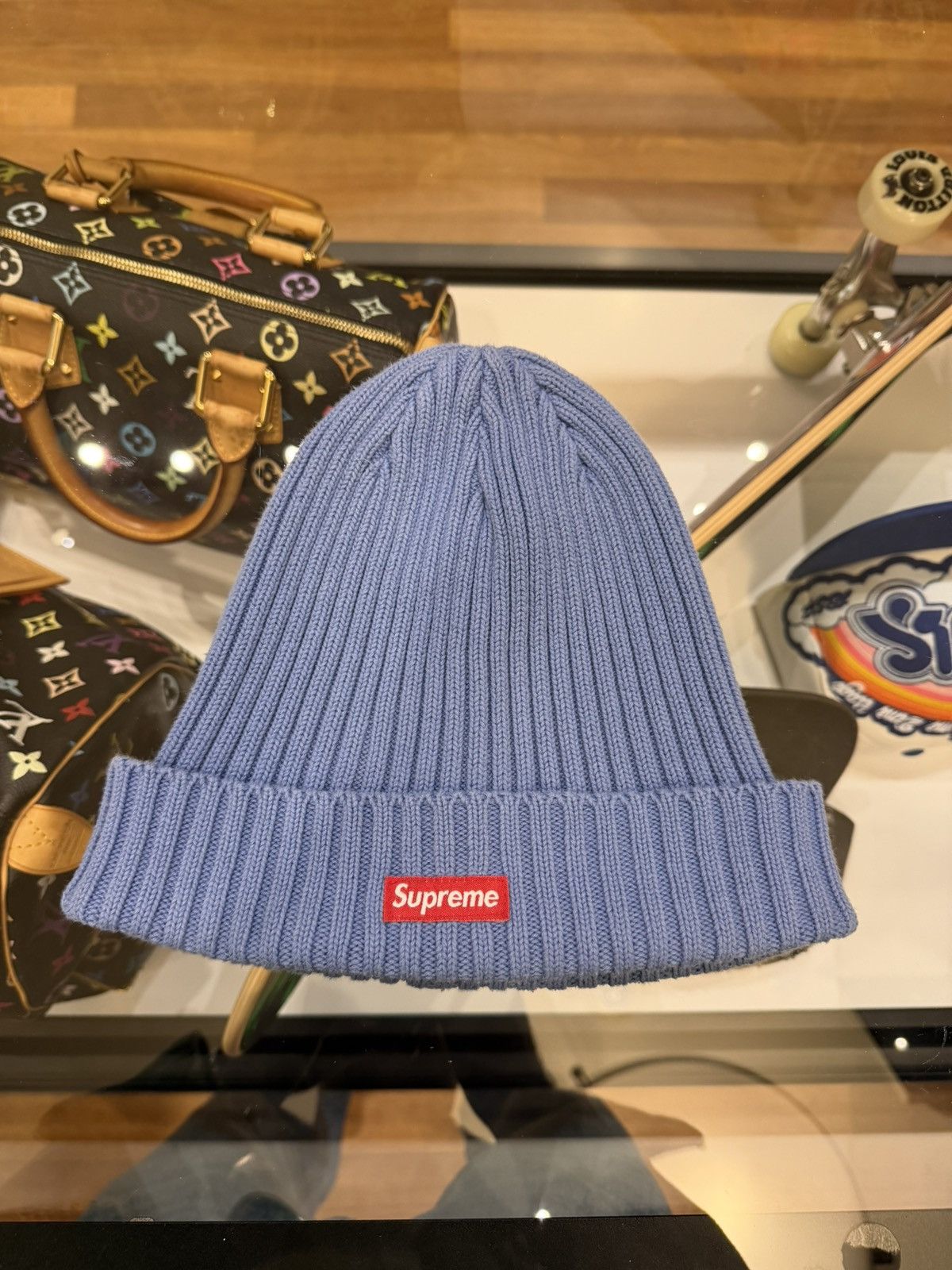 Supreme Supreme Overdyed Ribbed Beanie - Blue Size ONE SIZE - 6 Thumbnail