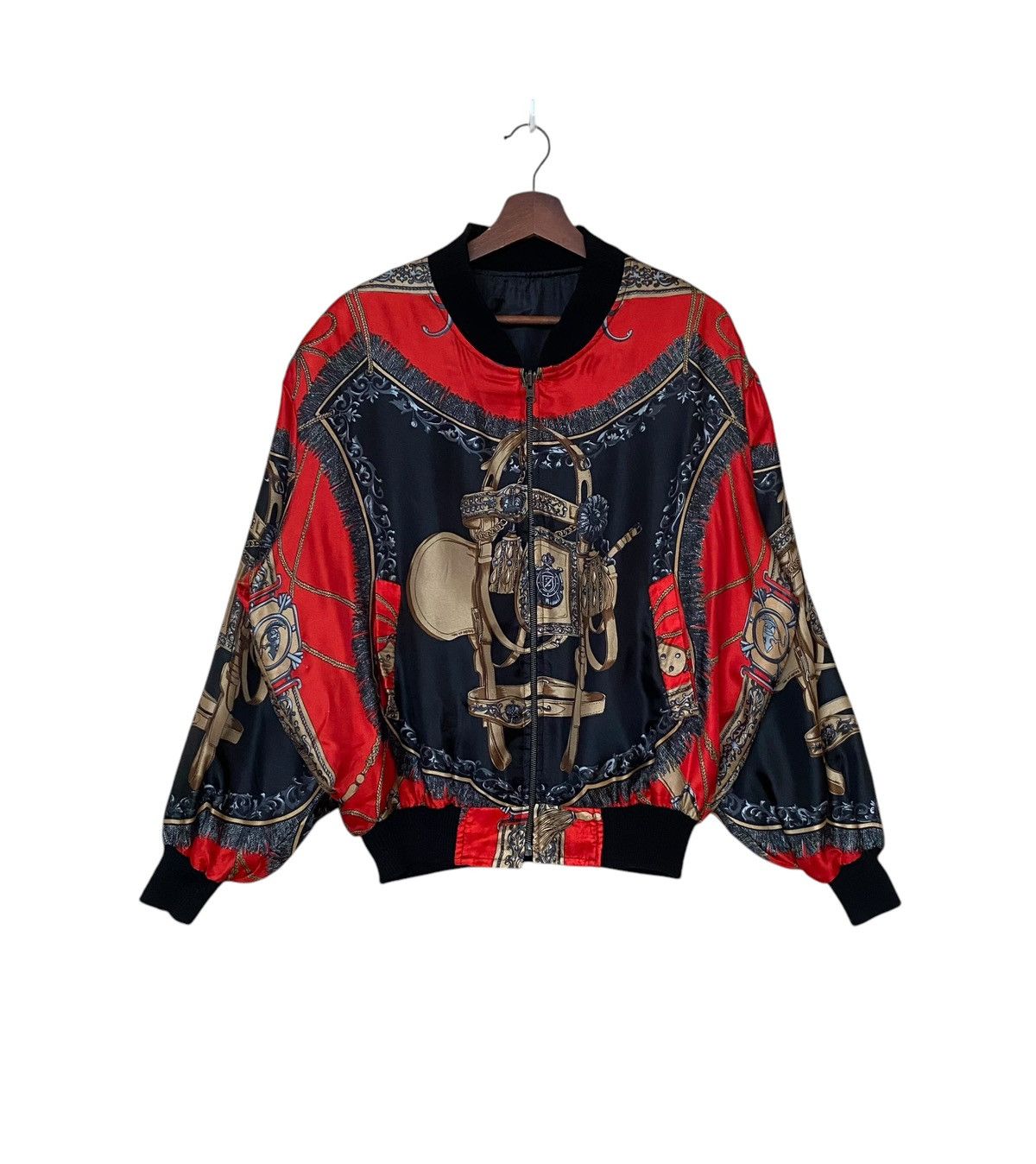 Vintage Vintage Japanese Brand Italian Silk Bomber Jacket 1990s Size US M / EU 48-50 / 2 - 1 Thumbnail