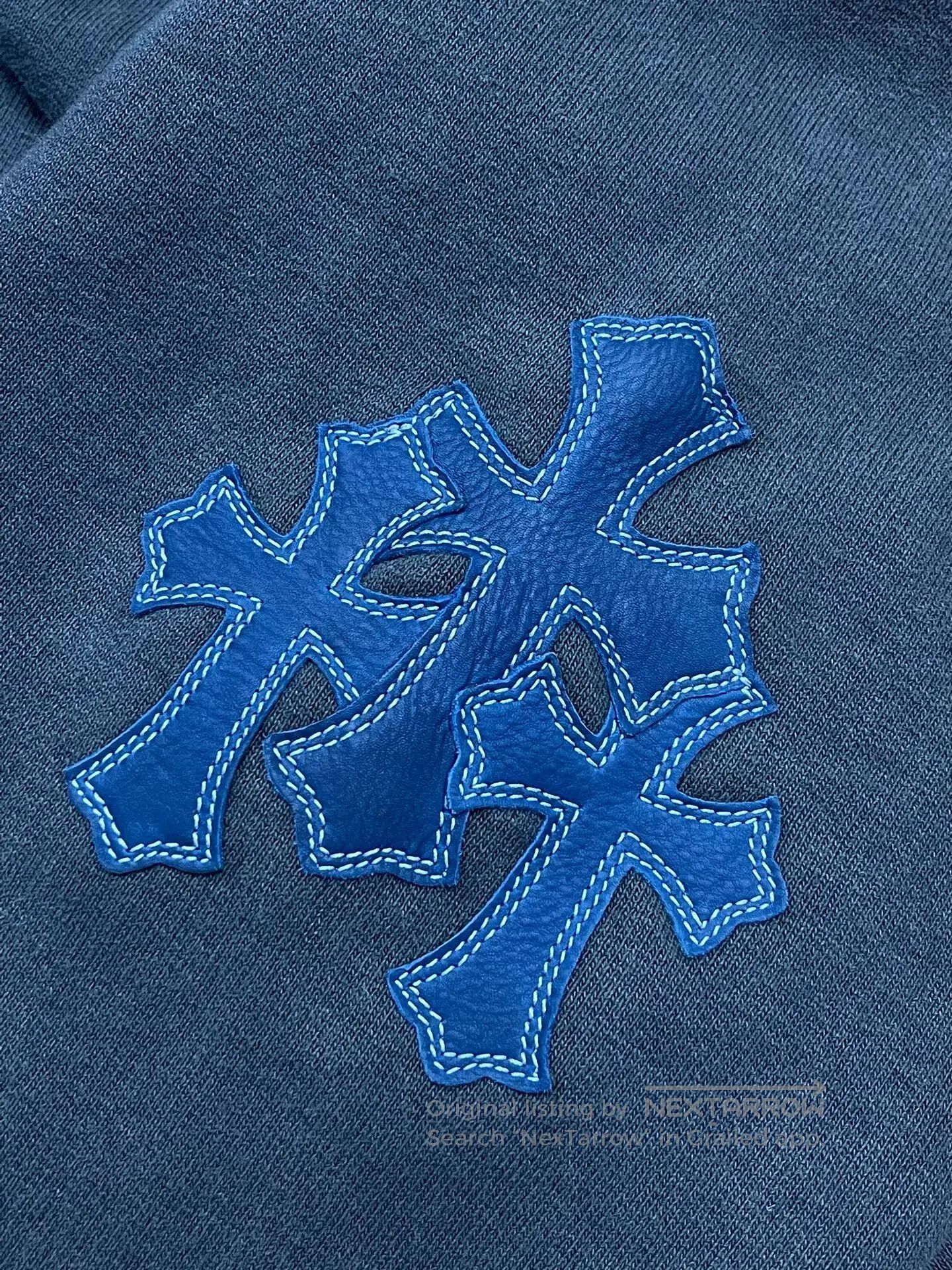 Chrome Hearts Chrome Hearts Washed Blue Cross Patch Hoodie. Size US L / EU 52-54 / 3 - 3 Thumbnail