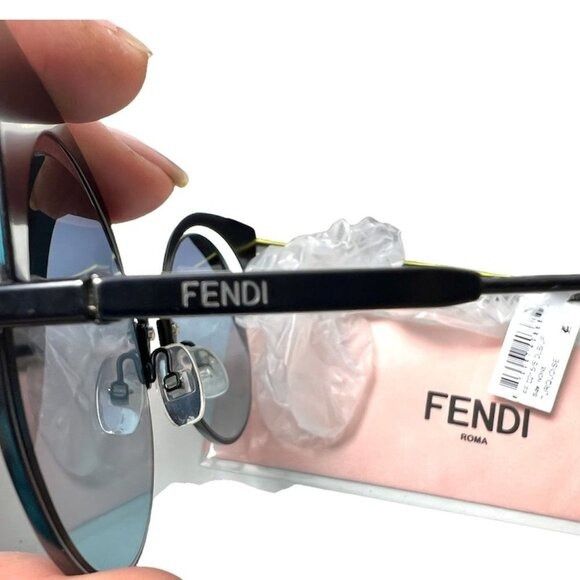 Fendi Fendi Womens Blue Cat Eyes Metal Frame 53mm Modified Sunglas Size ONE SIZE - 5 Thumbnail
