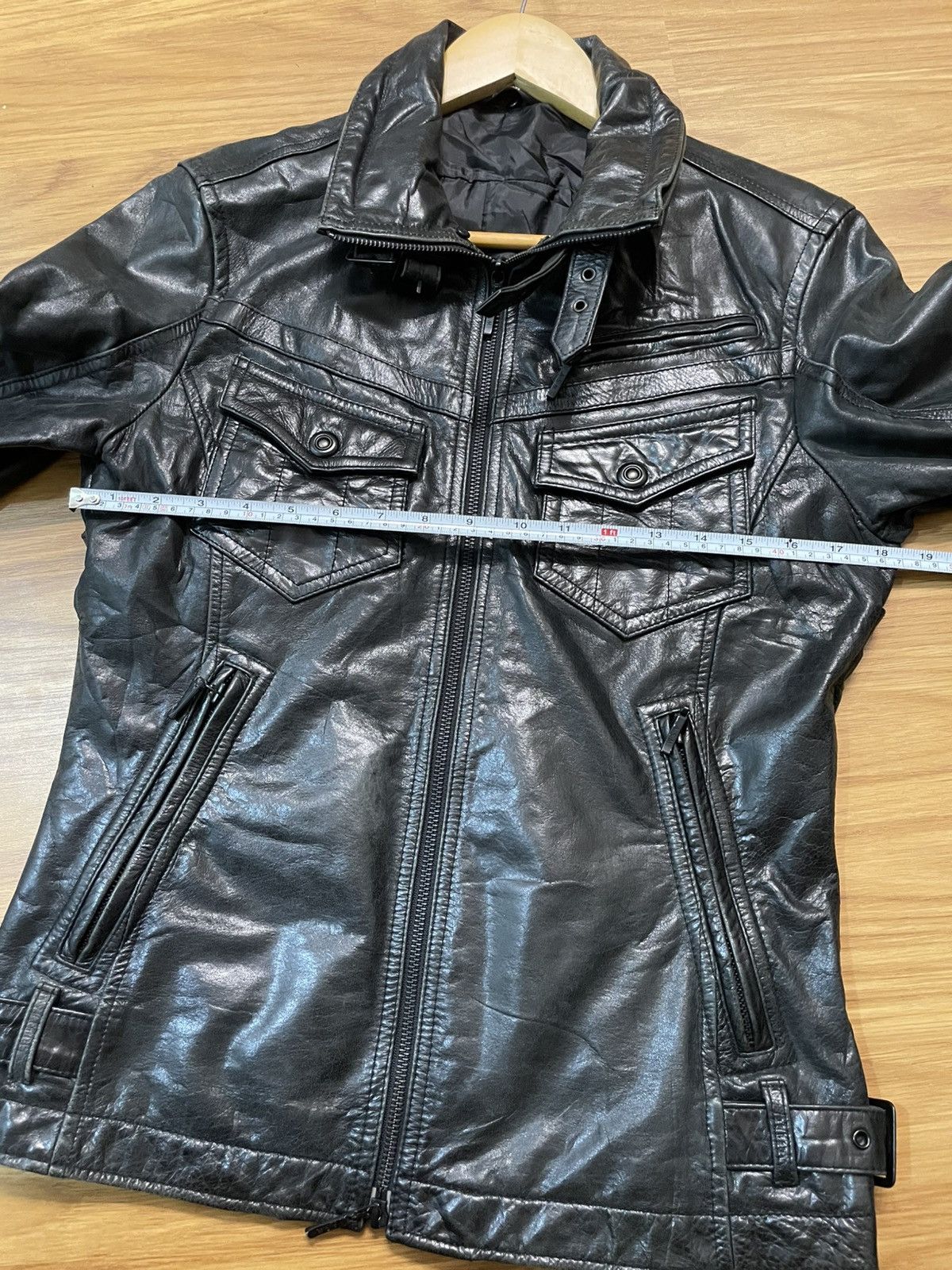14th Addiction 2000s A.S.M Japanese Brand Gas Mask Leather Jacket (Buffalo) Size US M / EU 48-50 / 2 - 23 Thumbnail