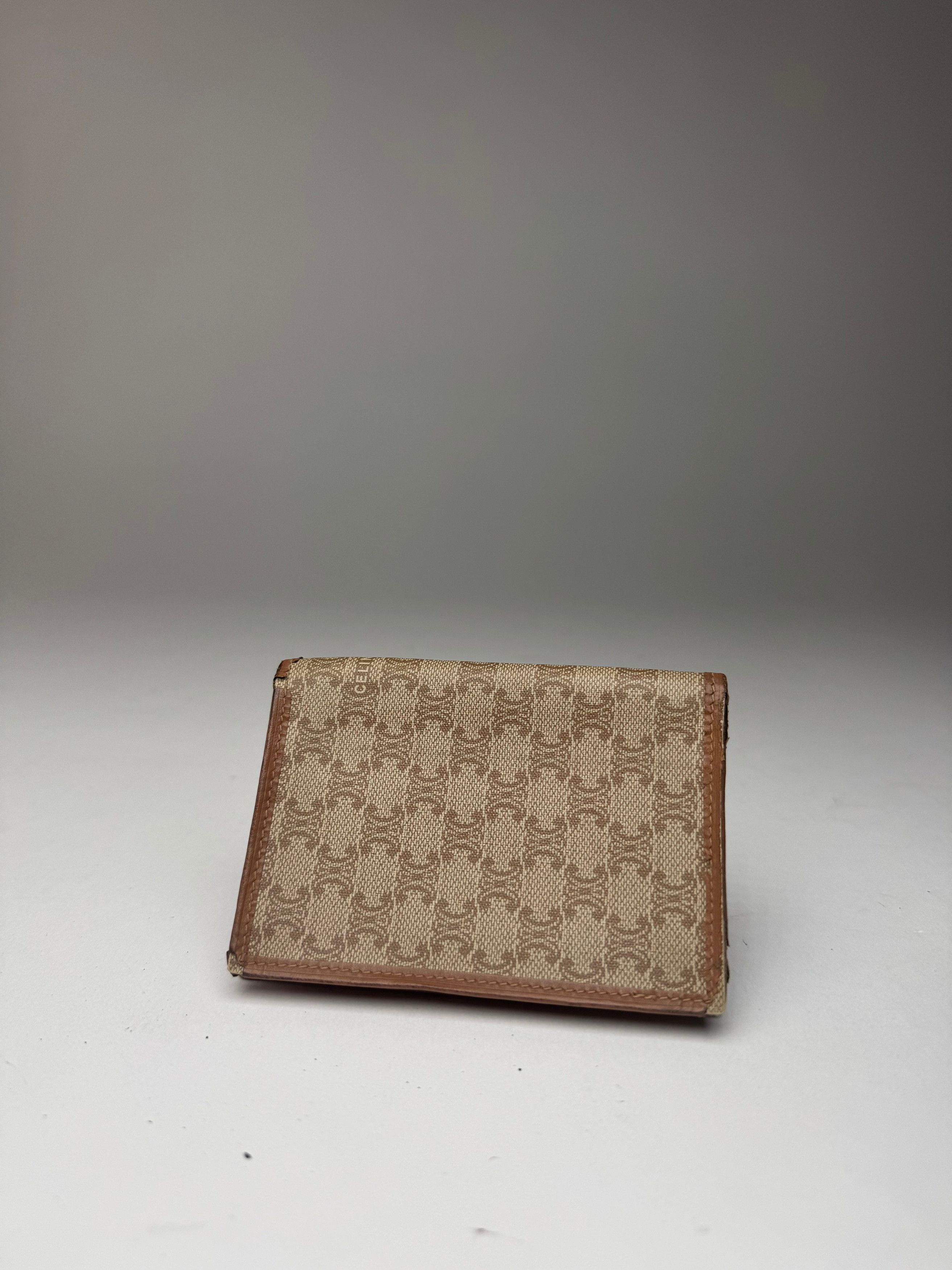 Celine Vintage Paris Leather Card Holder beige Brown Size ONE SIZE - 1 Thumbnail