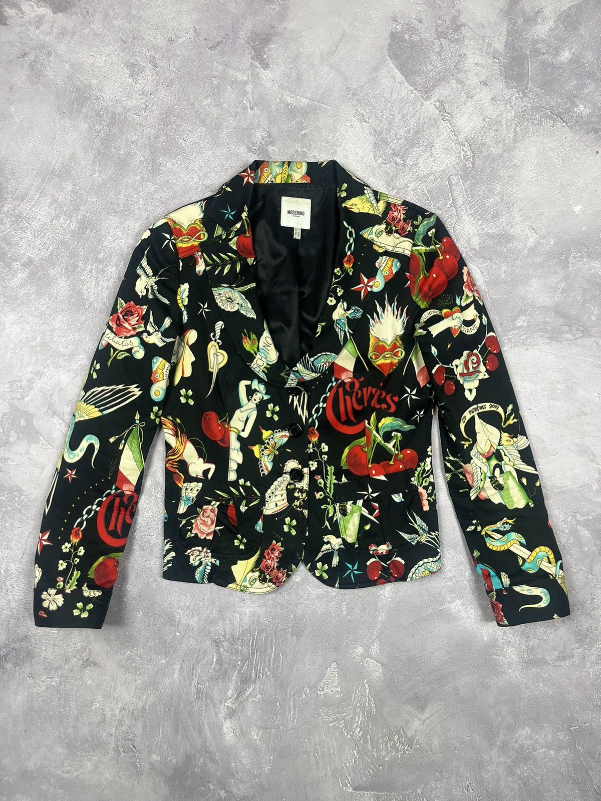 Moschino Rare Moschino Graphic Printed Single Breasted Blazer vintage Size L / US 10 / IT 46 - 1 Thumbnail