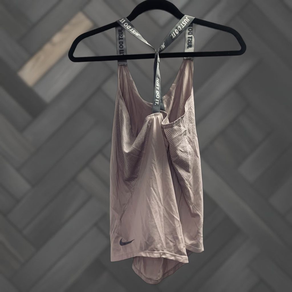Nike Nike Elastika Tank Top Training Just Do It Straps Pink Medium Tank Women M Pink Nike Dry Moisture Wicking Activewear Tennis Loose Fit Sleeveless Scoop Size M / US 6-8 / IT 42-44 - 1 Thumbnail