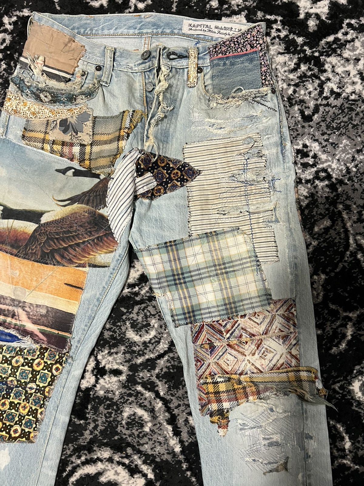 Kapital Kapital Happy Patchwork Tapered Denim “Indigo” Size US 30 / EU 46 - 3 Thumbnail