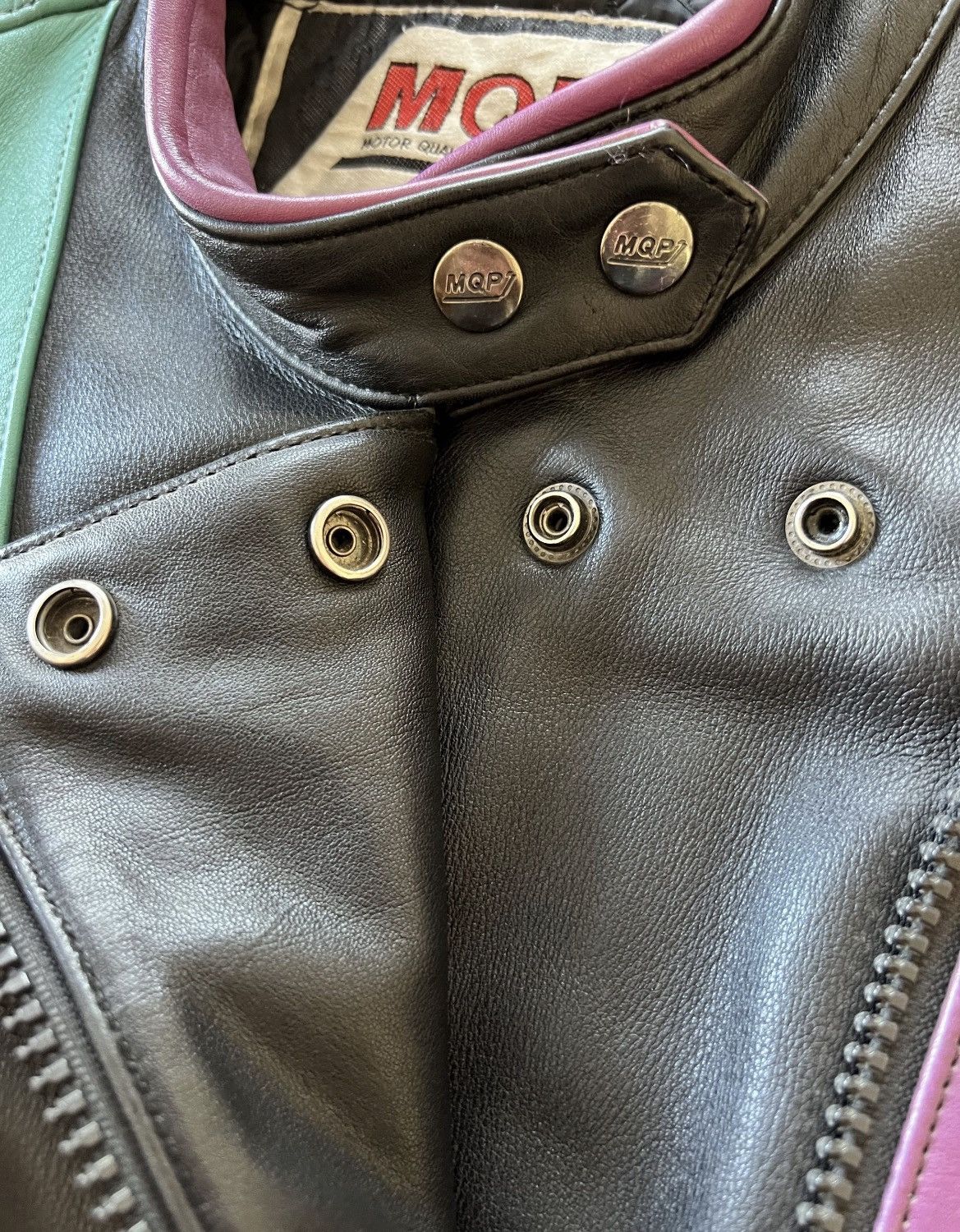 Other Vintage MQP Leather Motorcycle Jacket | 80s/90s Size L / US 10 / IT 46 - 8 Thumbnail