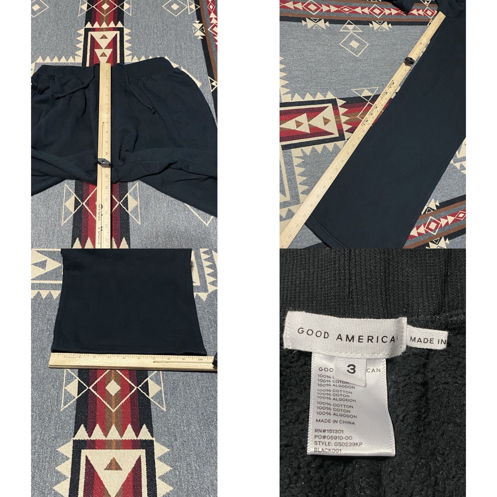 Good American GoodAmerican WIDELEGSWEATPANT GS0239KSize 3 [Large] BlackT70 Size ONE SIZE - 4 Thumbnail
