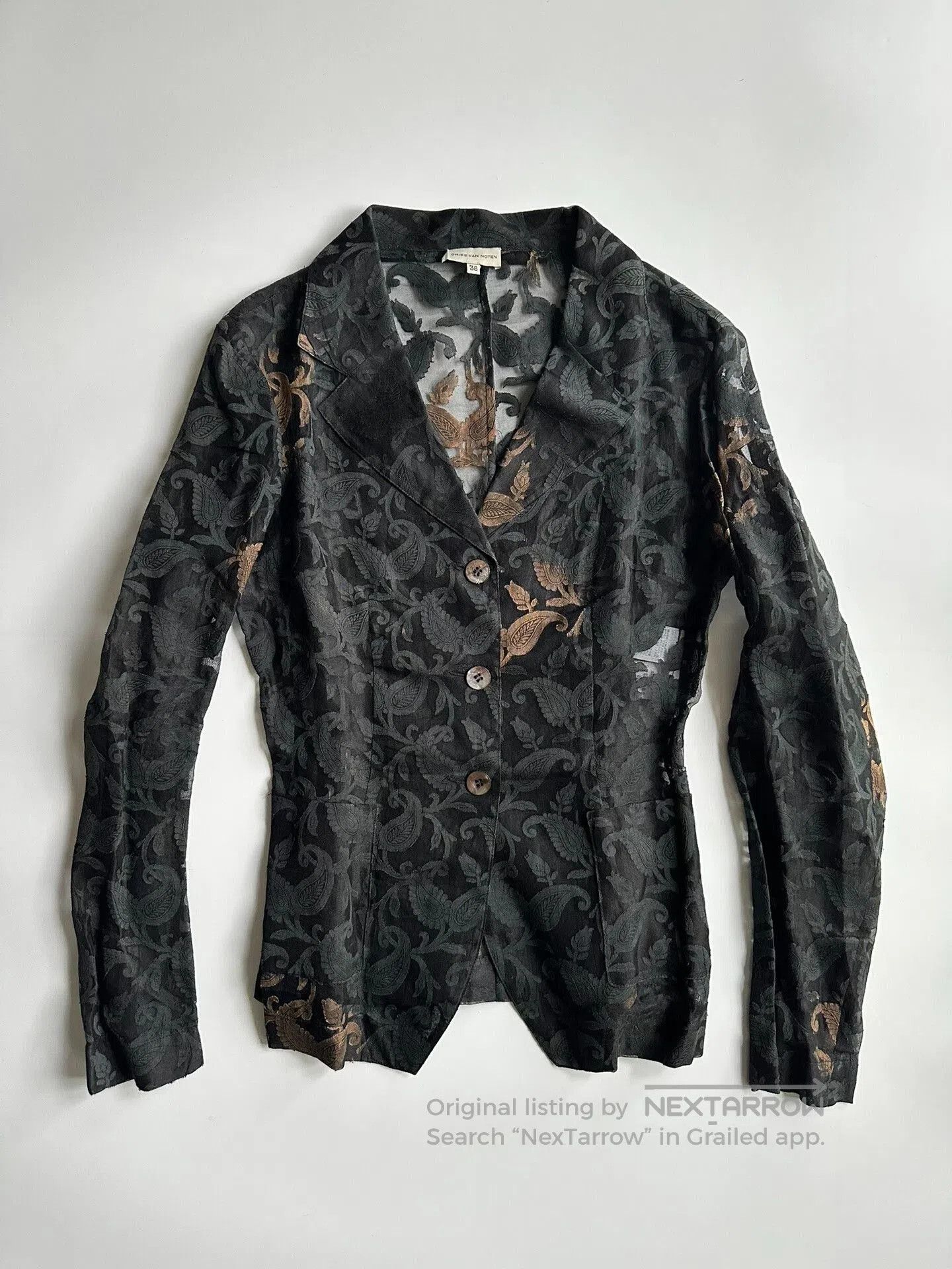 Dries Van Noten Dries Van Noten 90s Embroidered Blazer. Size S / US 4 / IT 40 - 5 Thumbnail