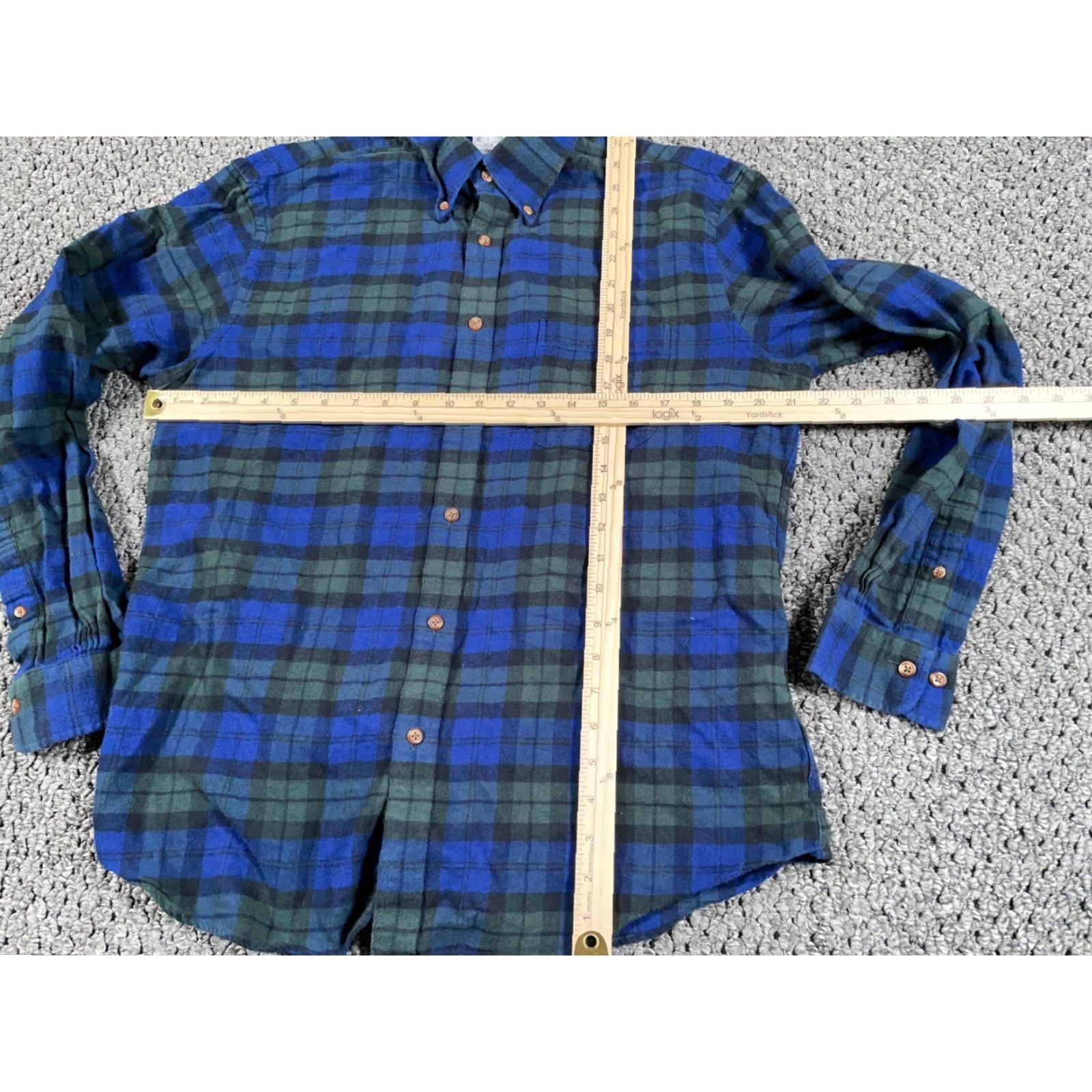Brooks Brothers Brooks Brothers Regent Flannel Shirt Adult Large Blue Green Plaid Lightweight Size US L / EU 52-54 / 3 - 4 Thumbnail