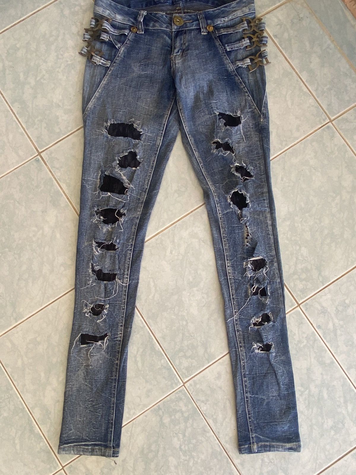 If Six Was Nine Dig Deef Distressed Punk Pants - look like hysteric glamour Size 31" - 3 Thumbnail