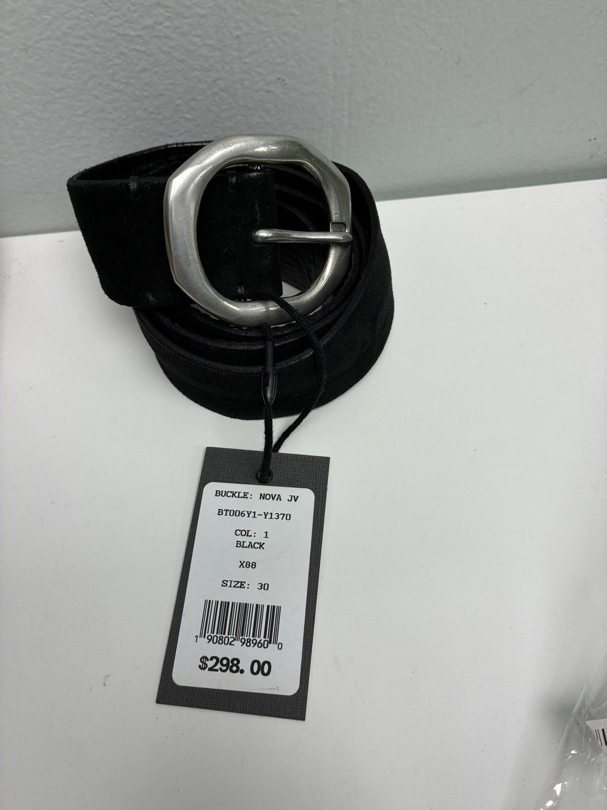 John Varvatos Nova Suede Belt. Size 30 Size 30 - 4 Thumbnail