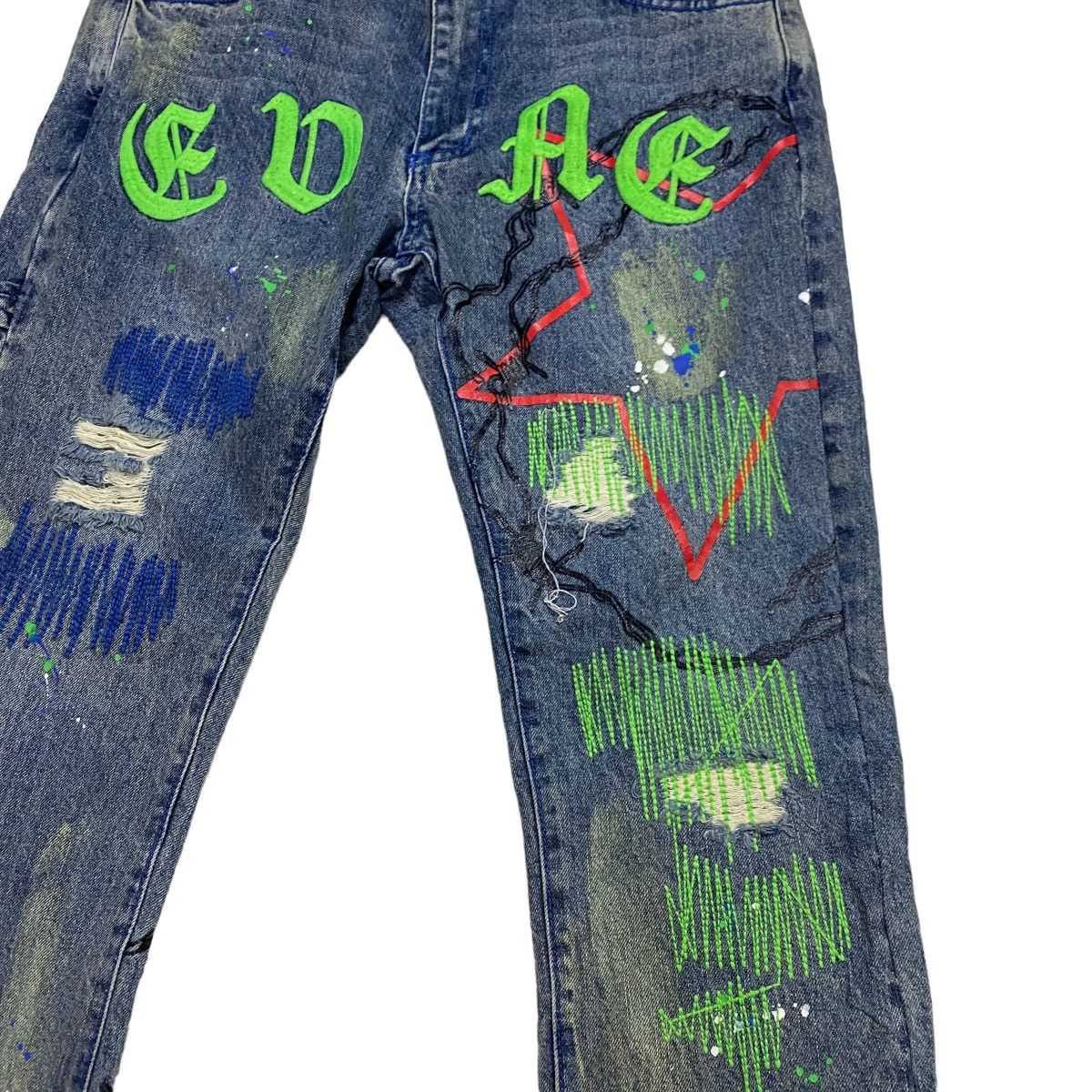 EVAE MOB X BLACK LUX PAINTING DENIM PANTS