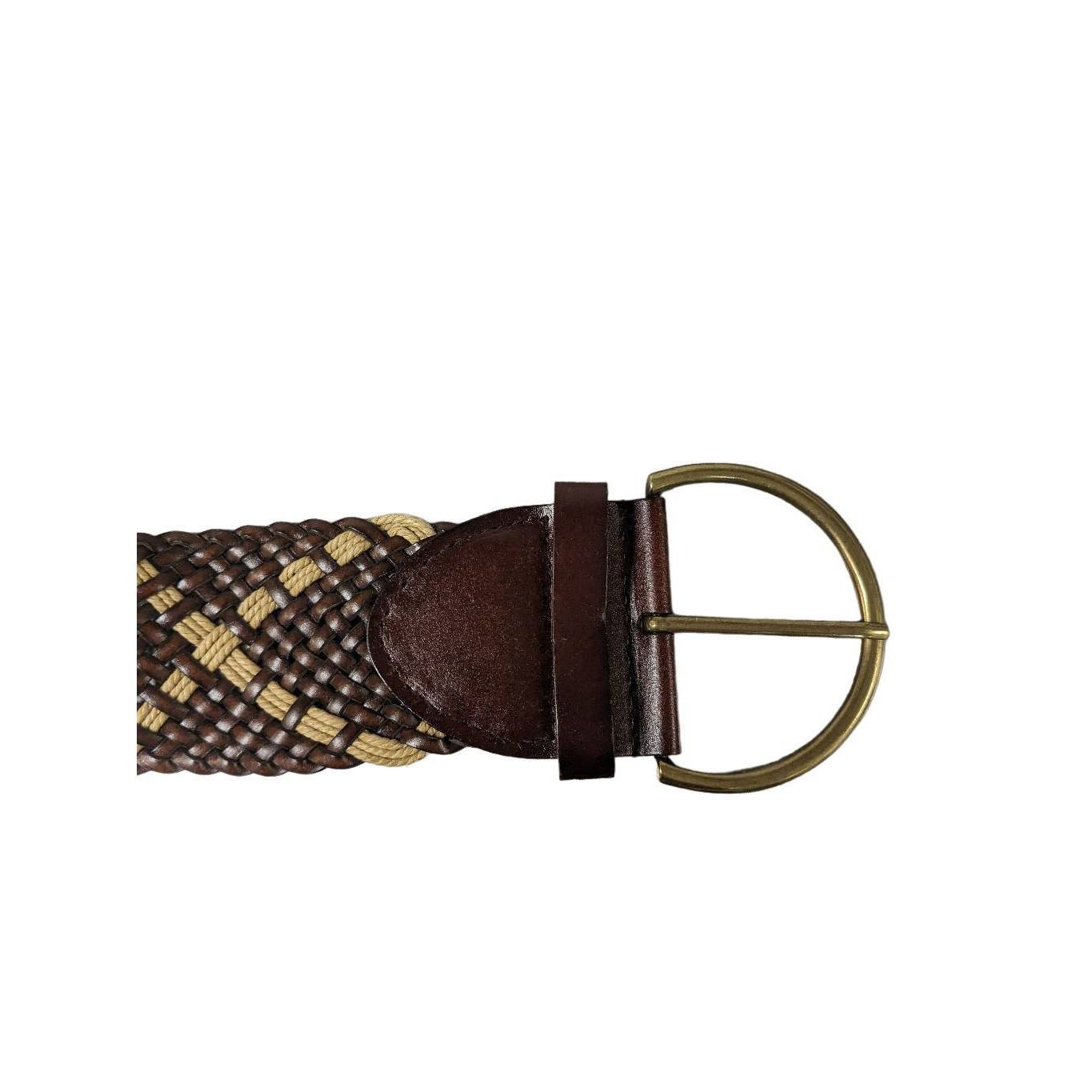 Other Women’s Wide Braided Tan & Brown Leather Look Belt Large NWO Size ONE SIZE - 4 Thumbnail