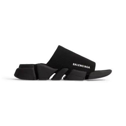 Balenciaga o1srvl11e0426 Speed 2.0 Recycled Knit Slide Sandals in Black Size US 11 / EU 44 - 1 Thumbnail