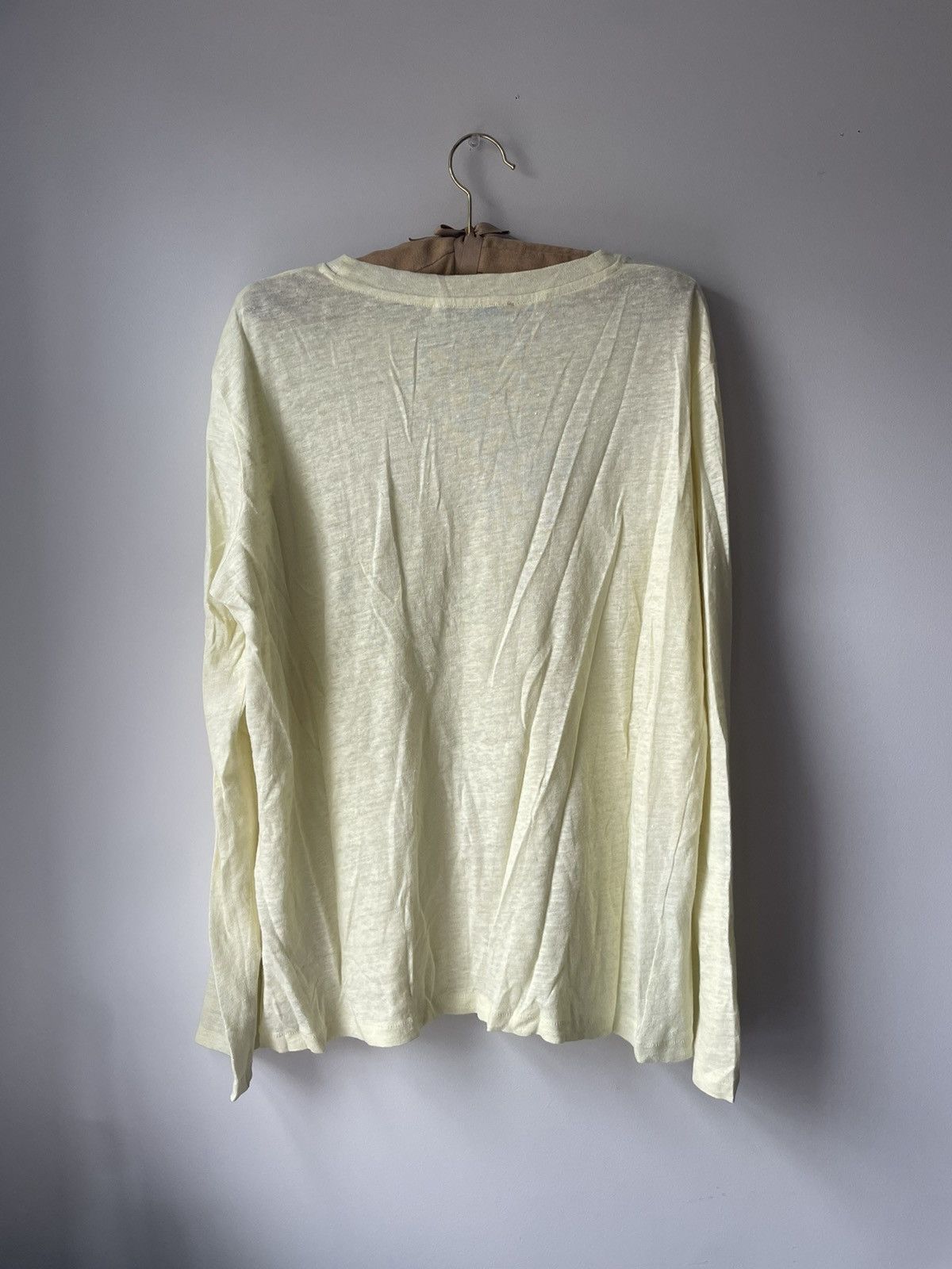 Acne Studios Yellow Linen Long Sleeve Sweater Top Size M / US 6-8 / IT 42-44 - 2 Thumbnail
