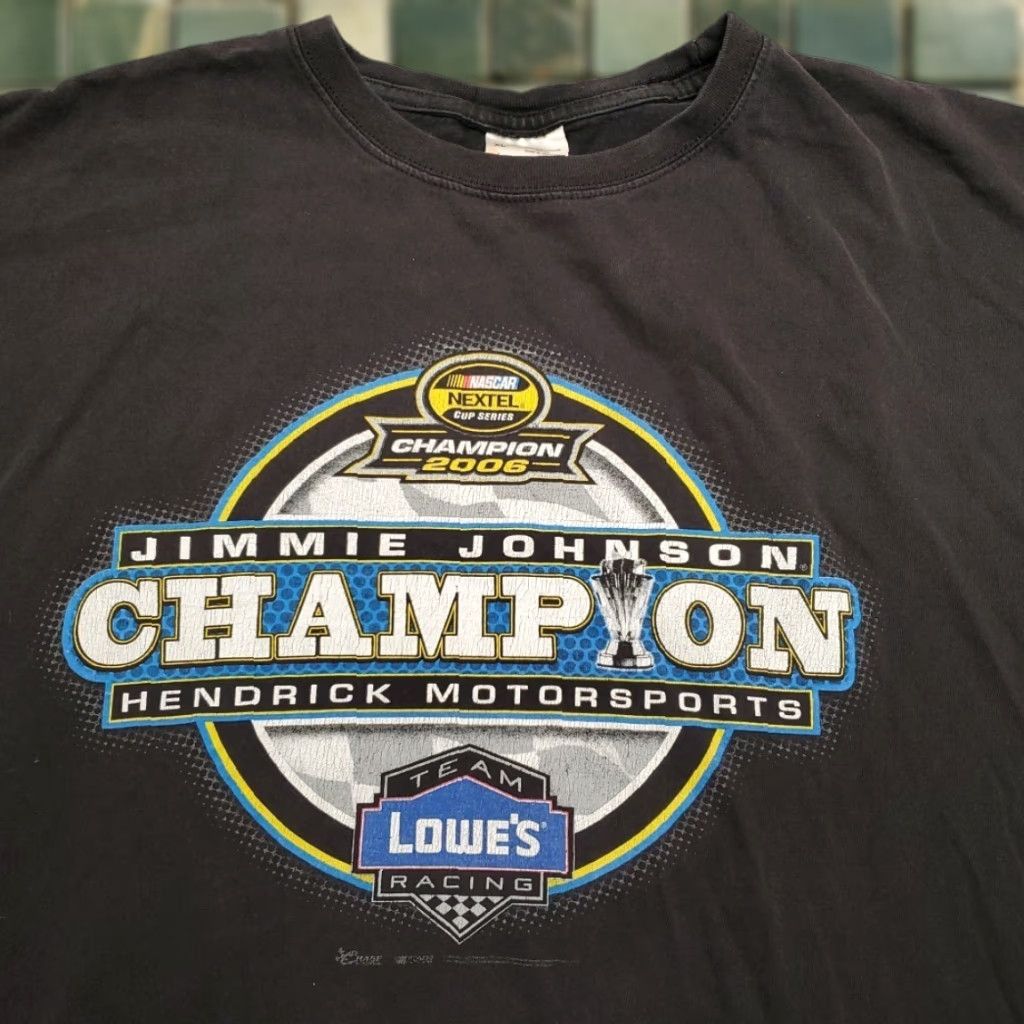 Chase Authentics Jimmie Johnson Nascar Shirt Mens XL Black Racing 2006 Champion Lowes Nextel TEE Size US XL / EU 56 / 4 - 1 Thumbnail