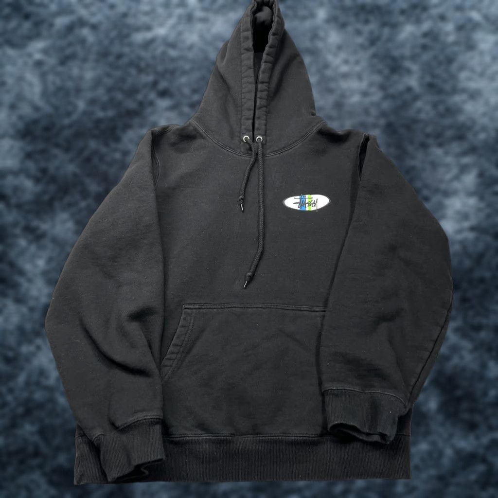 Vintage Stussy Hoodie Mens Medium Black Fleece Sweatshirt Pullover Hoodie Grunge Skateboard Pullover Sweatshirt (adjust to include only original words) Size US M / EU 48-50 / 2 - 1 Thumbnail