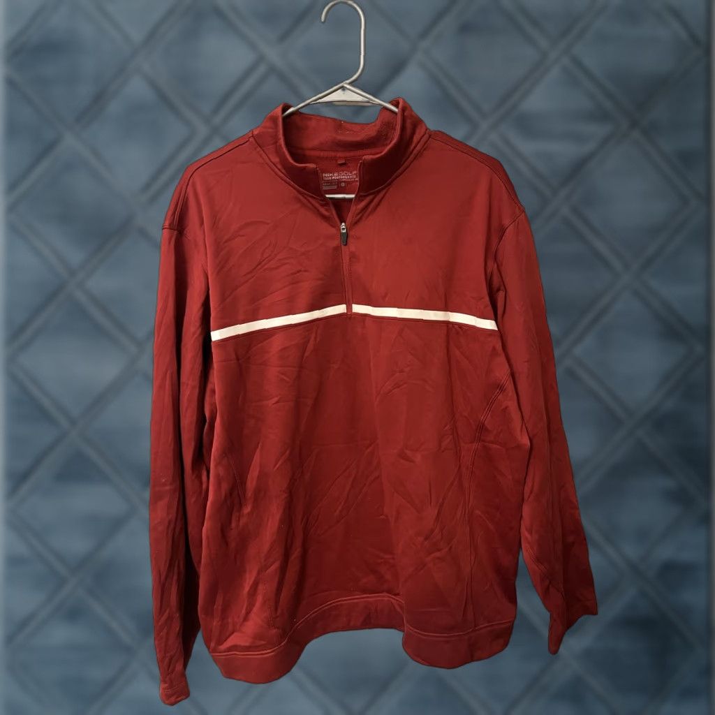 Nike Nike Golf Pullover Mens Large Red Dri-Fit Tour Performance 1/4 Zip Sweater Size US L / EU 52-54 / 3 - 1 Thumbnail
