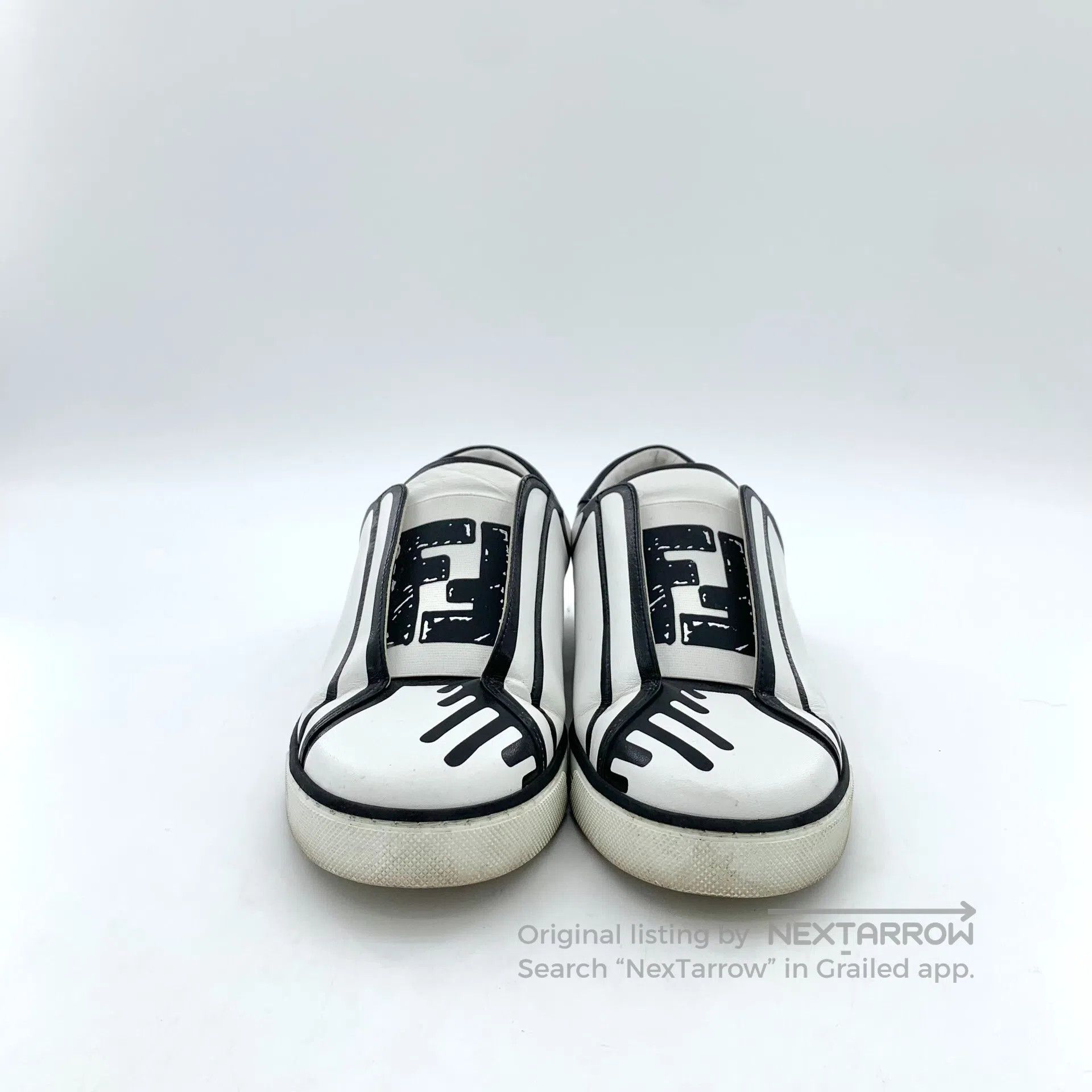 Fendi FENDI White double F graffiti print casual flat shoes| Size US 5.5 / IT 35.5 - 3 Thumbnail