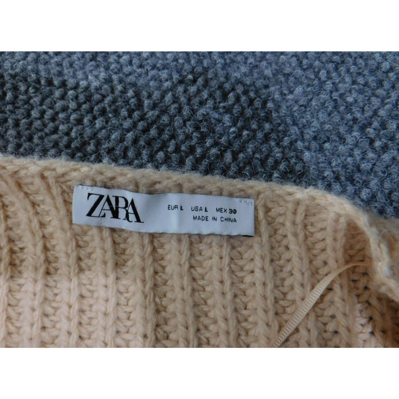 Zara Zara Cardigan Sweater Womens Large Beige Chunky Rib Knit Open Front Tie Waist L Womens Beige Cardigan Sweater Size L / US 10 / IT 46 - 6 Thumbnail