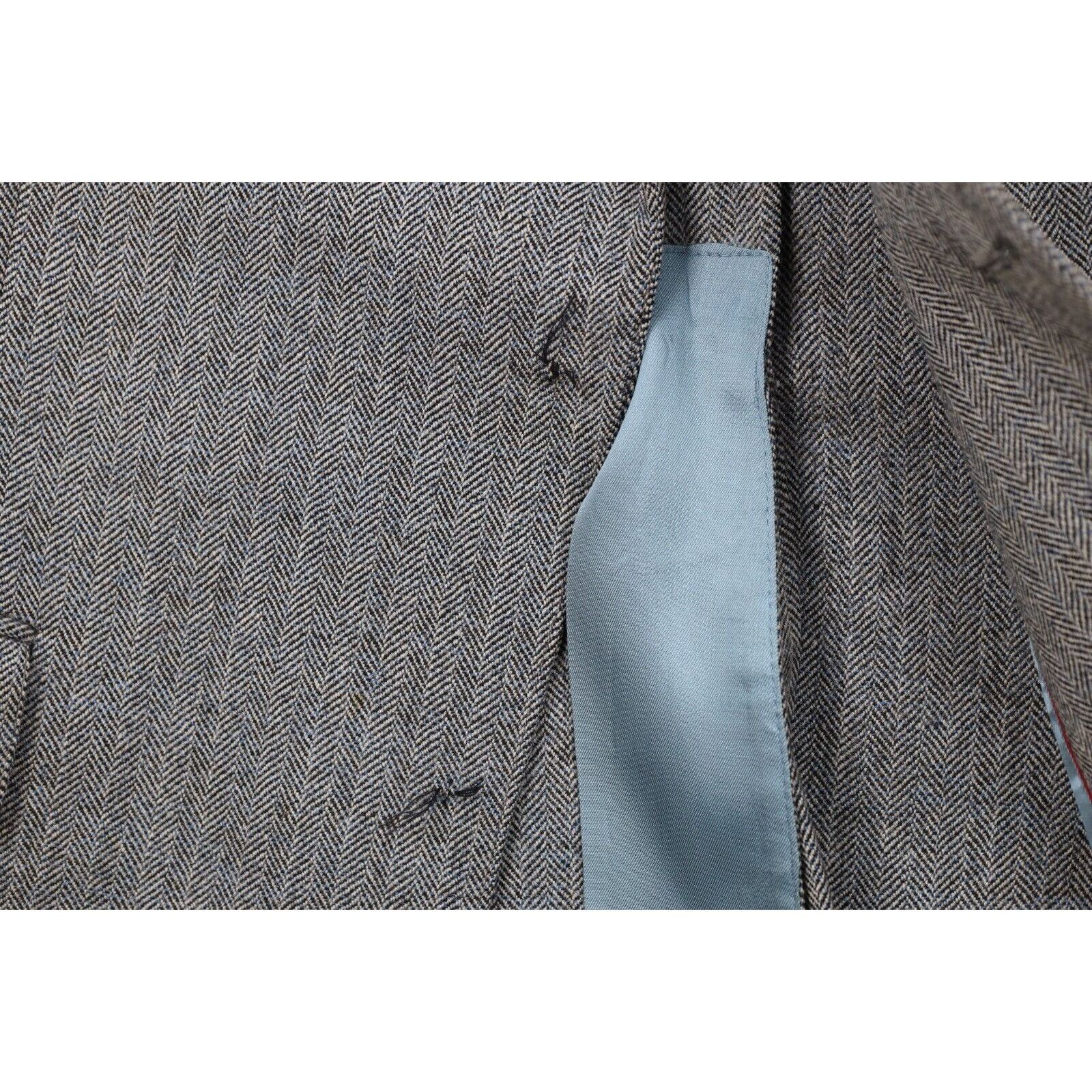 Vintage Vintaeg 70s Streetwear Wool Herringbone 3 Piece Suit Size 40L - 3 Thumbnail