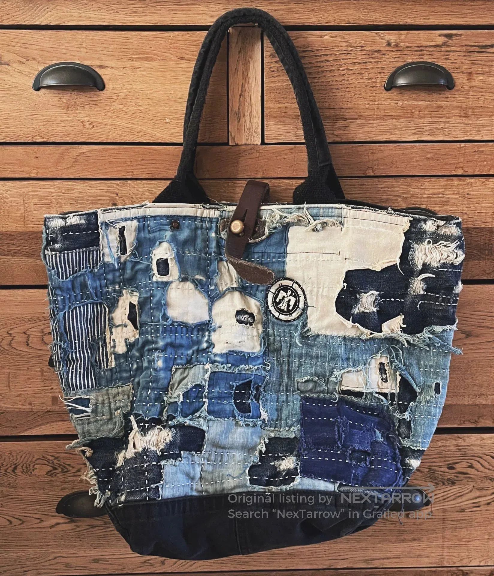Kapital Kountry Handmade Blue Dyed Tote Bag. Size ONE SIZE - 2 Thumbnail