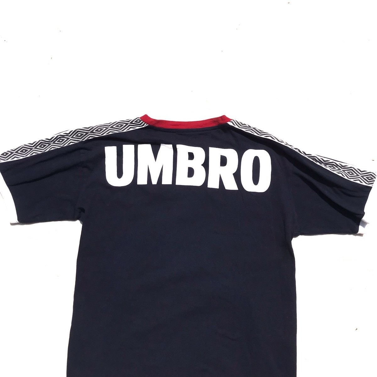 Umbro Umbro Ringer Taped Track Tshirt navy blue tee sportswear Size US M / EU 48-50 / 2 - 6 Thumbnail