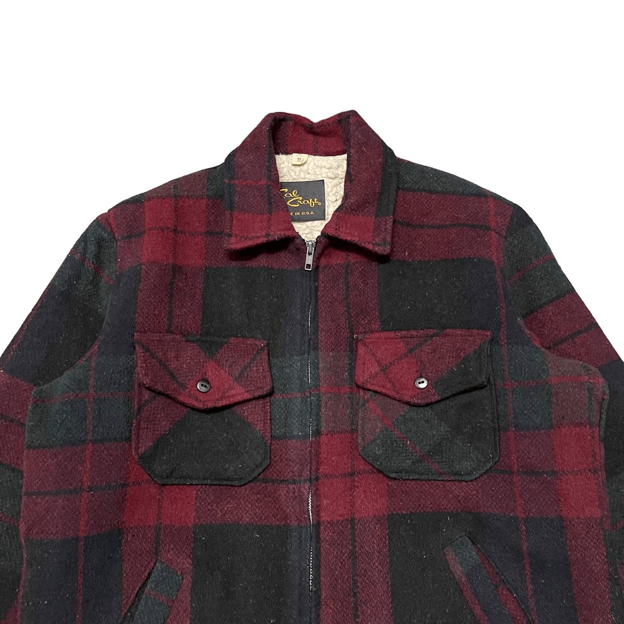 Vintage Vintage Cal Craft Plaid Coat Sherpa Jacket Size US L / EU 52-54 / 3 - 2 Thumbnail