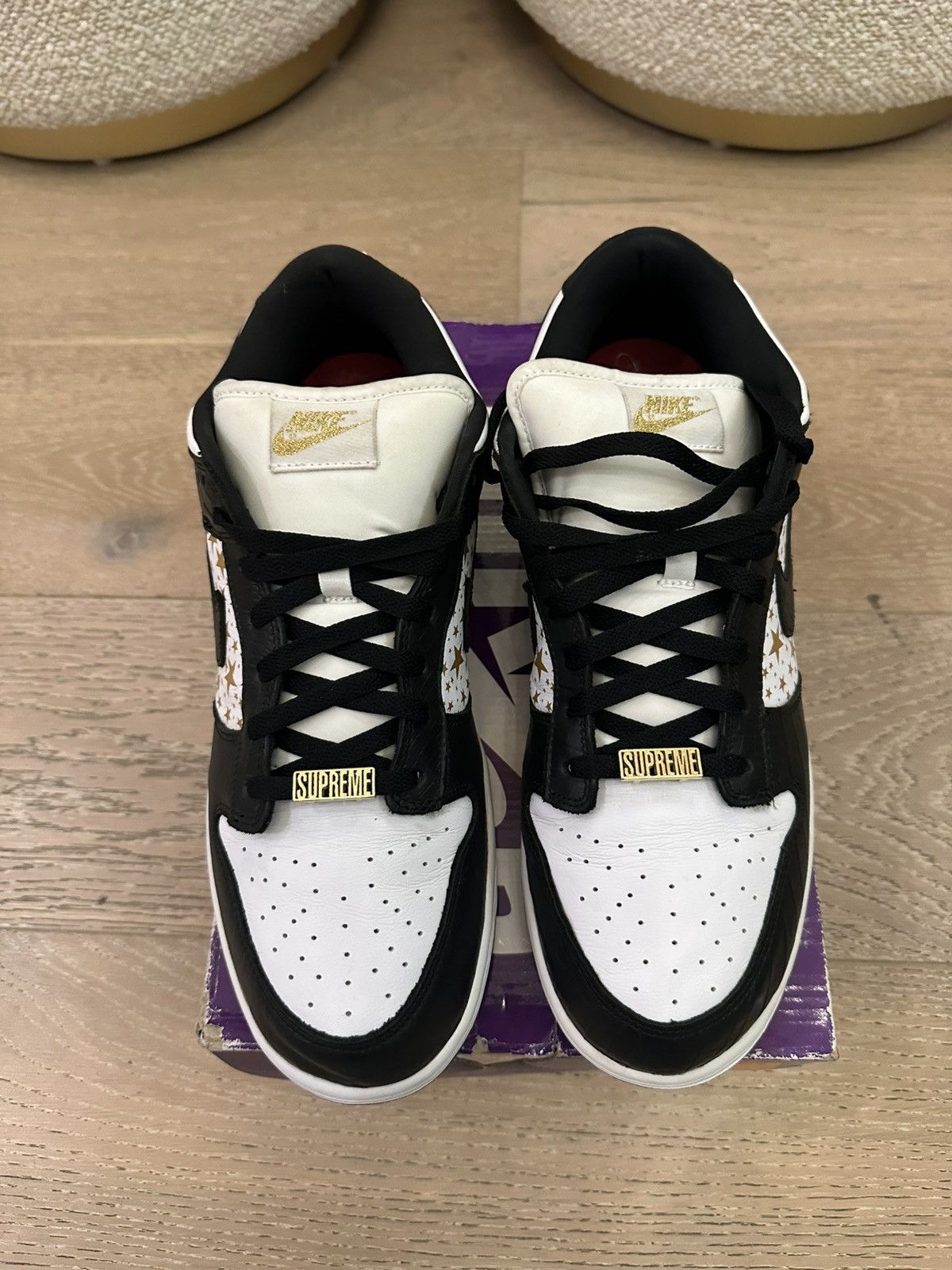 Nike SB Nike SB Dunk Low Supreme Stars Black Size US 12 / EU 45 - 2 Thumbnail