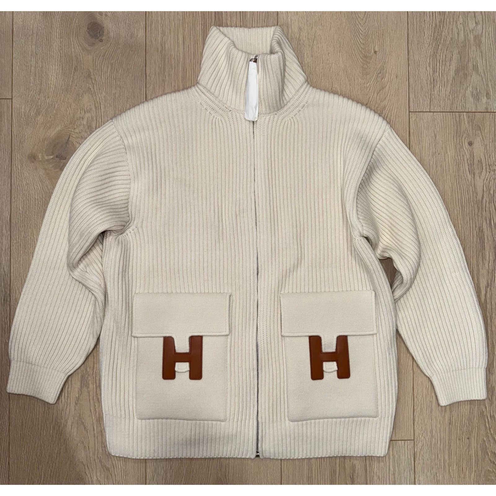 Hermes Zip Up Zipper Cardigan Sweater Wool Knit Jacket 38 Size XS / US 0-2 / IT 36-38 - 2 Thumbnail
