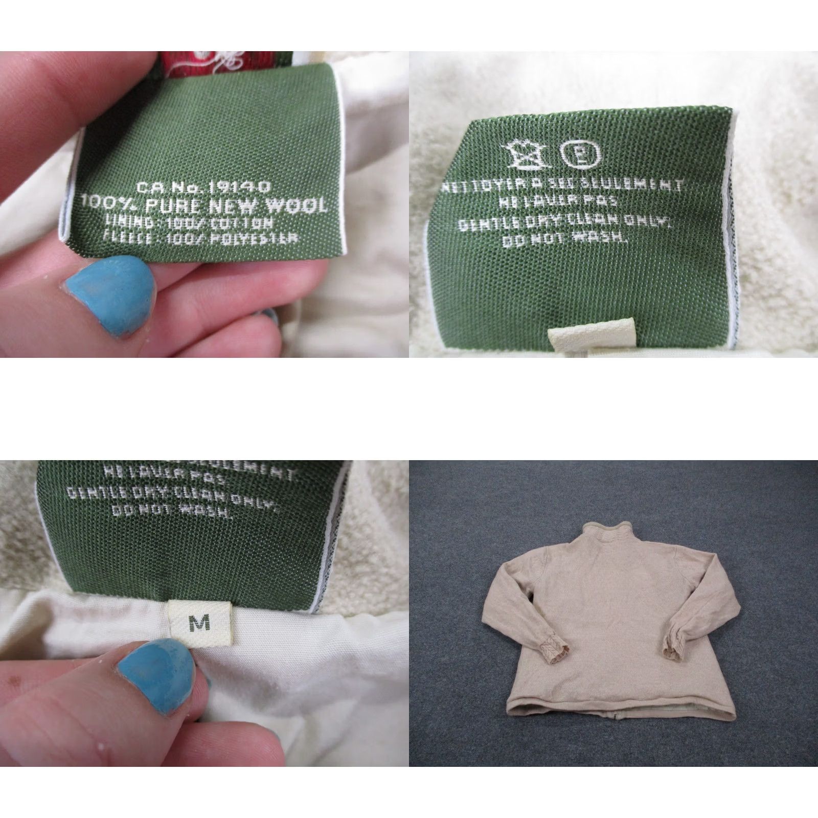 Vintage Carraig Donn Sweater Women M Beige Merino Wool Full Zip Knit Logo Lightweight Thermal Regular Size M / US 6-8 / IT 42-44 - 8 Thumbnail