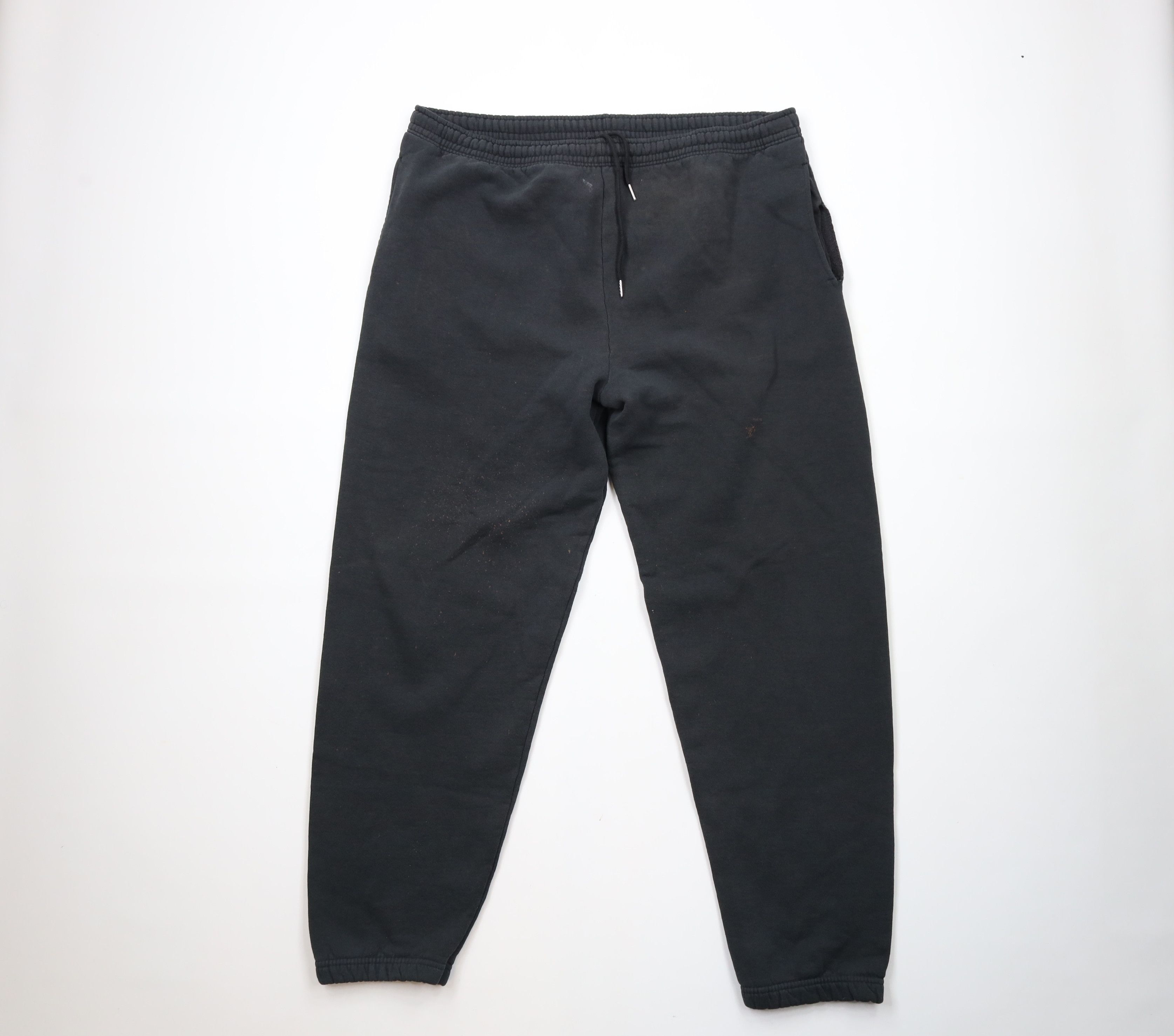 Vintage Vintage 90s Streetwear Blank Sweatpants Joggers Black USA Size US 38 / EU 54 - 1 Thumbnail