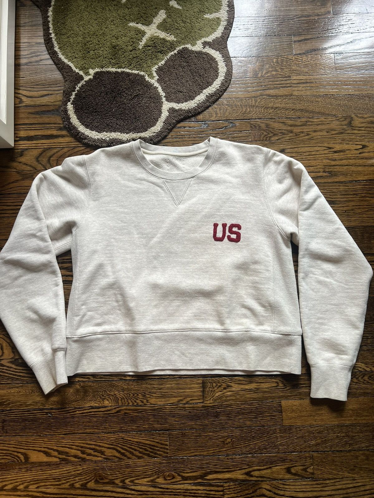 Visvim Oatmeal Crewneck College Sweatshirt, size 5 CUSTOM CROP Size US L / EU 52-54 / 3 - 1 Thumbnail